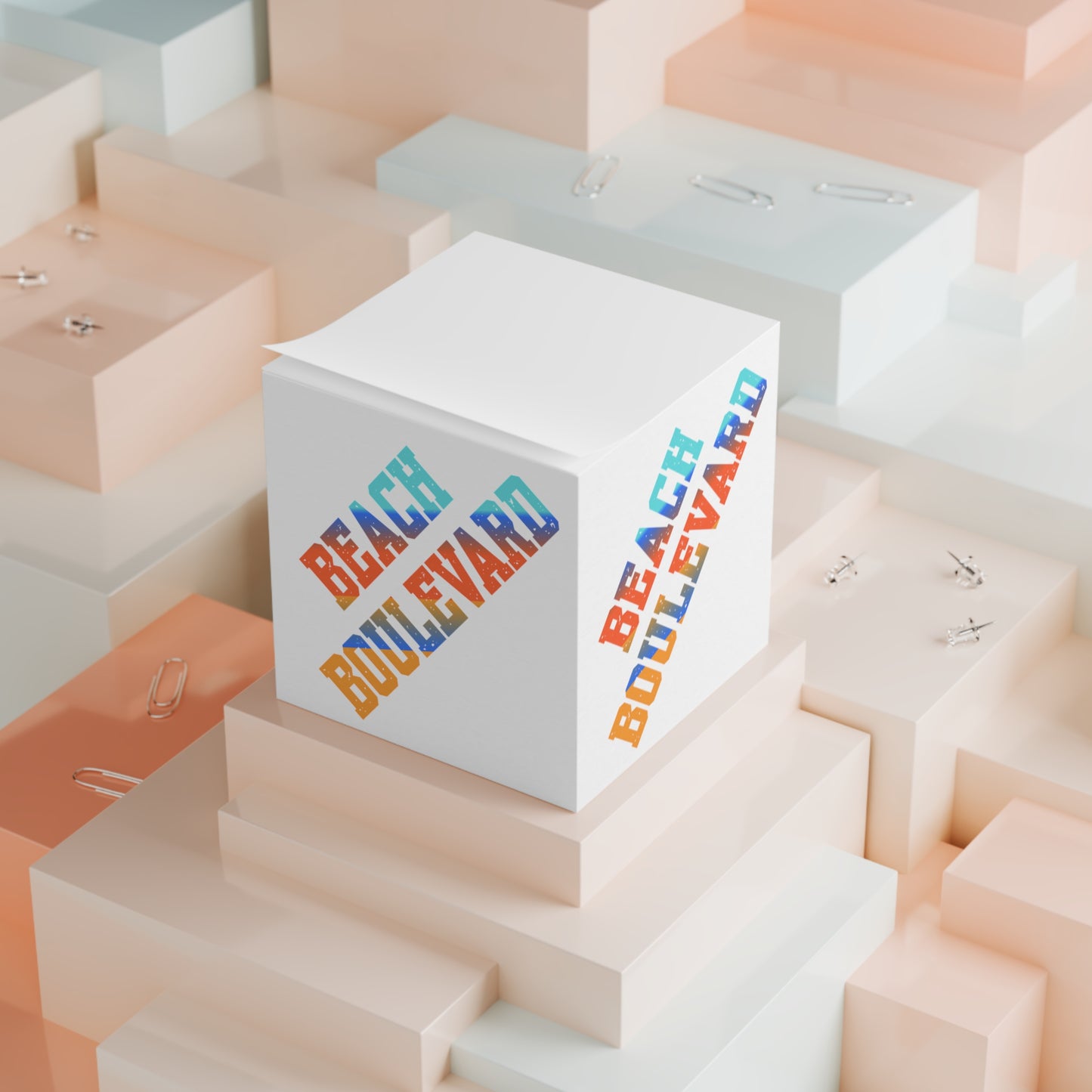 Beach Boulevard Note Cube - Colorful Beach-Themed Stationery