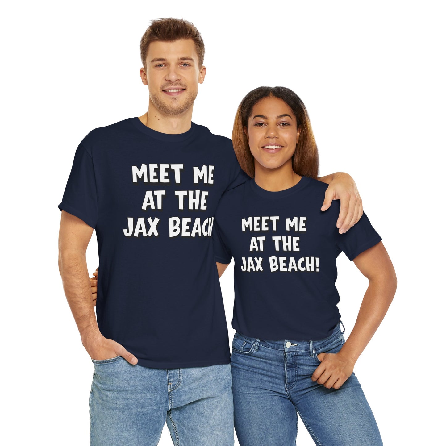 Meet Me at the Jax Beach Unisex Tee, -GILDAN 5000-Beach Day Shirt, Summer Vacation Top, Casual Beachwear, Coastal Gift, Fun Family Outing
