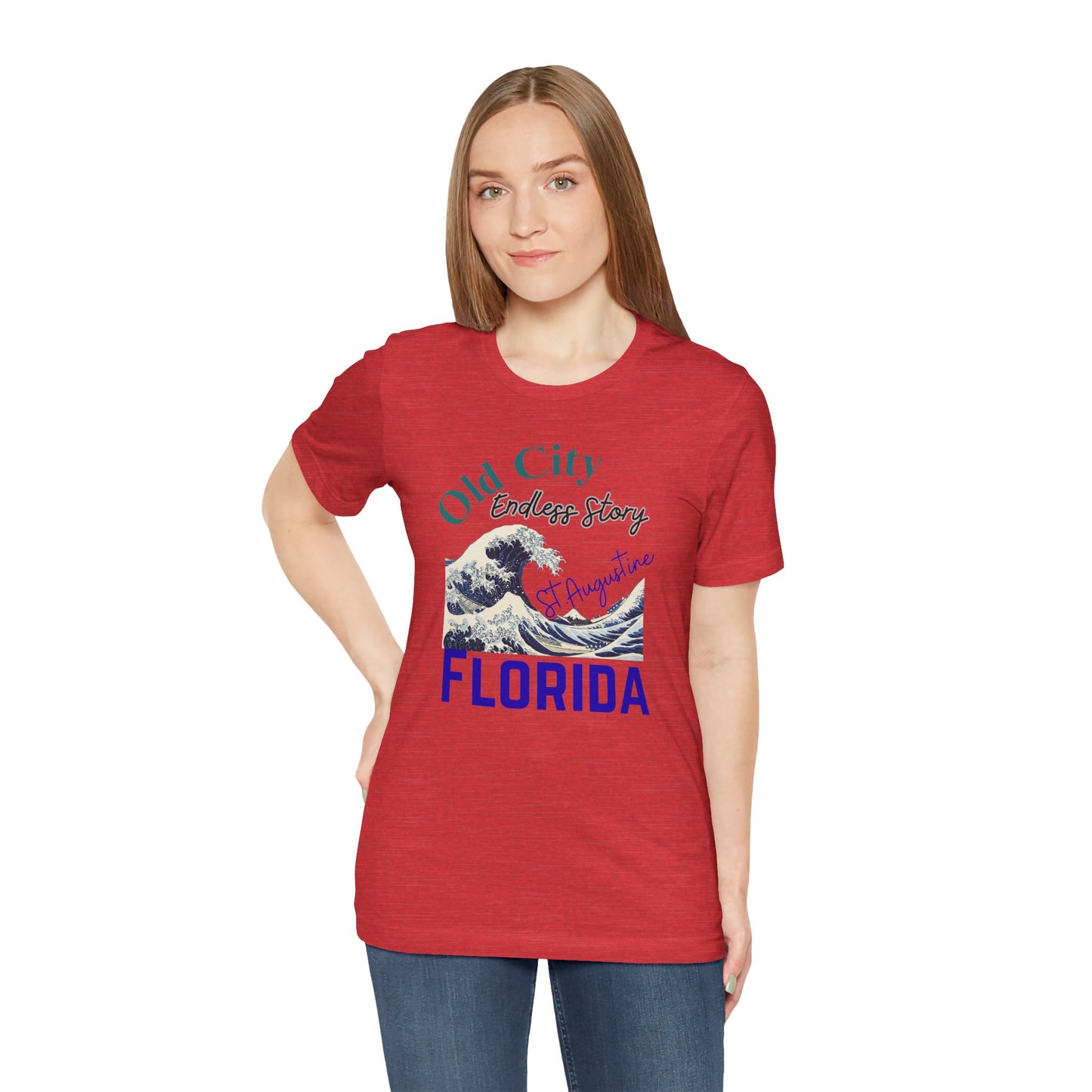 St. Augustine Beach Vibe Tee - Old City Endless Story Florida, Vacation Souvenir Shirt, Tourist Gift, Casual Summer Wear, Beach Lover Tee