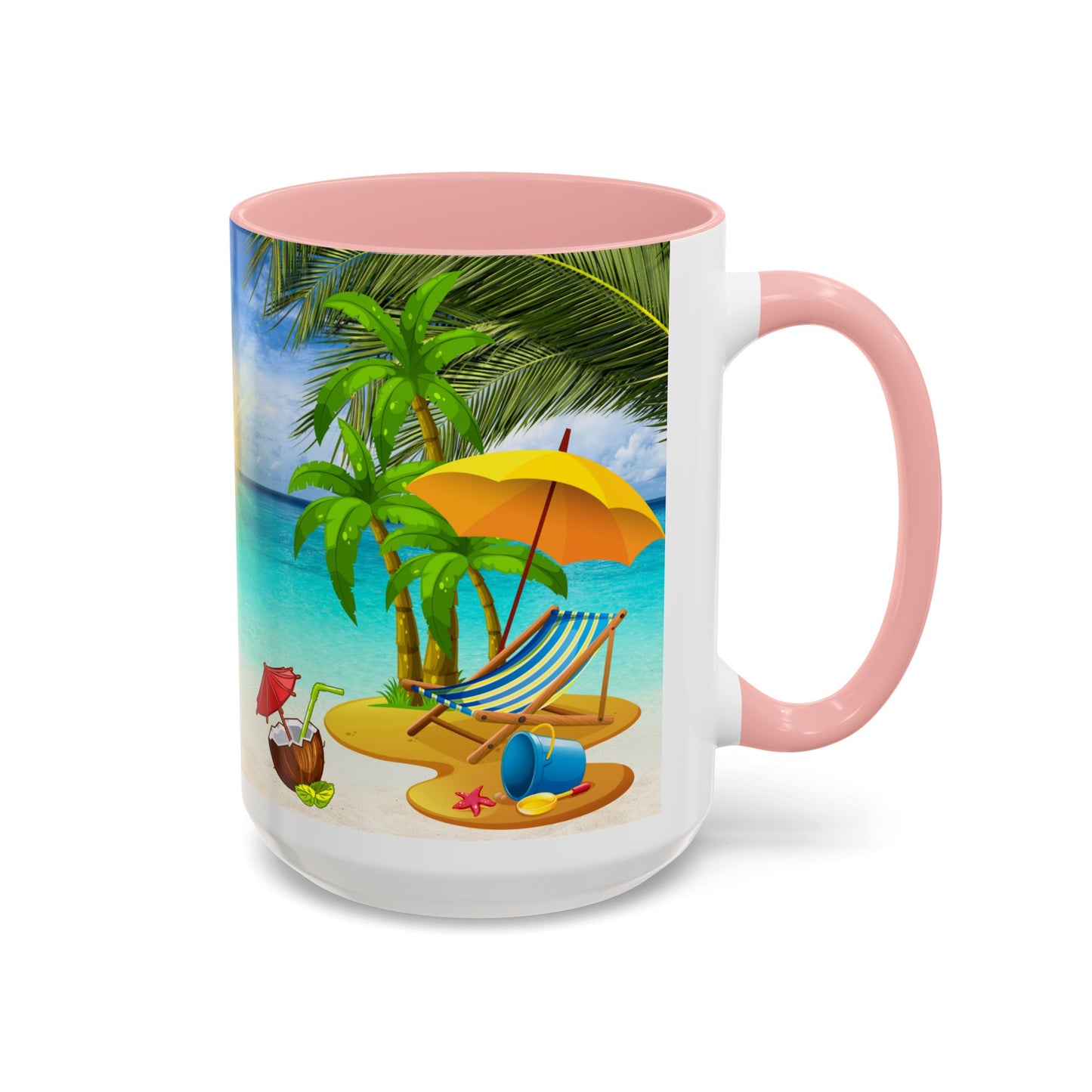 Beach Vibes Coffee Mug | Tropical Vacation Drinkware | Summer Gift | Relaxation Mug | Ocean Scene Cup