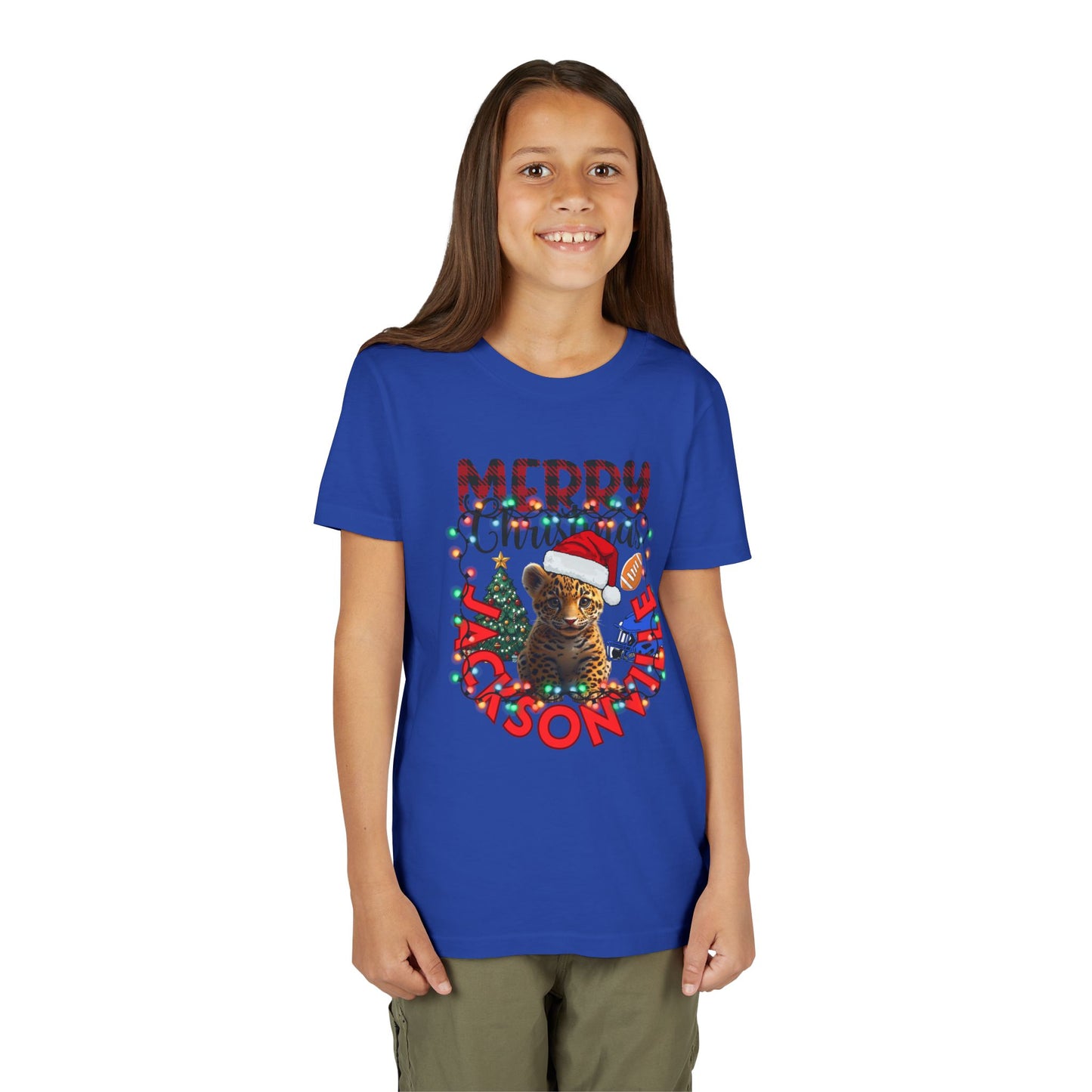 Merry Jacksonville Christmas Youth Tee BELLA+CANVAS 3001 Y