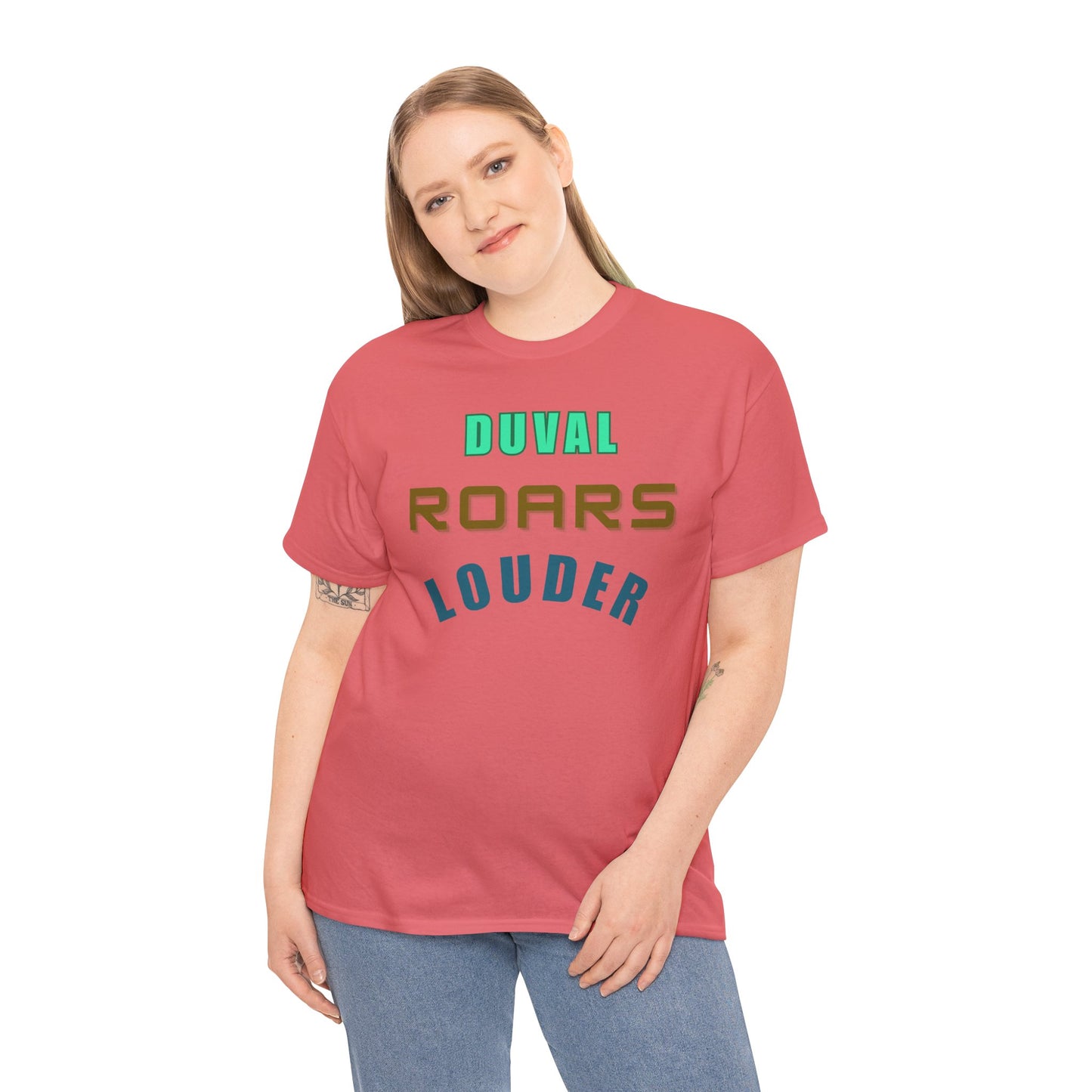 Duval Roars Louder Unisex Heavy Cotton Tee, Graphic Tee, Casual Wear, Gift Idea, Trendy Streetwear, Comfortable Basics