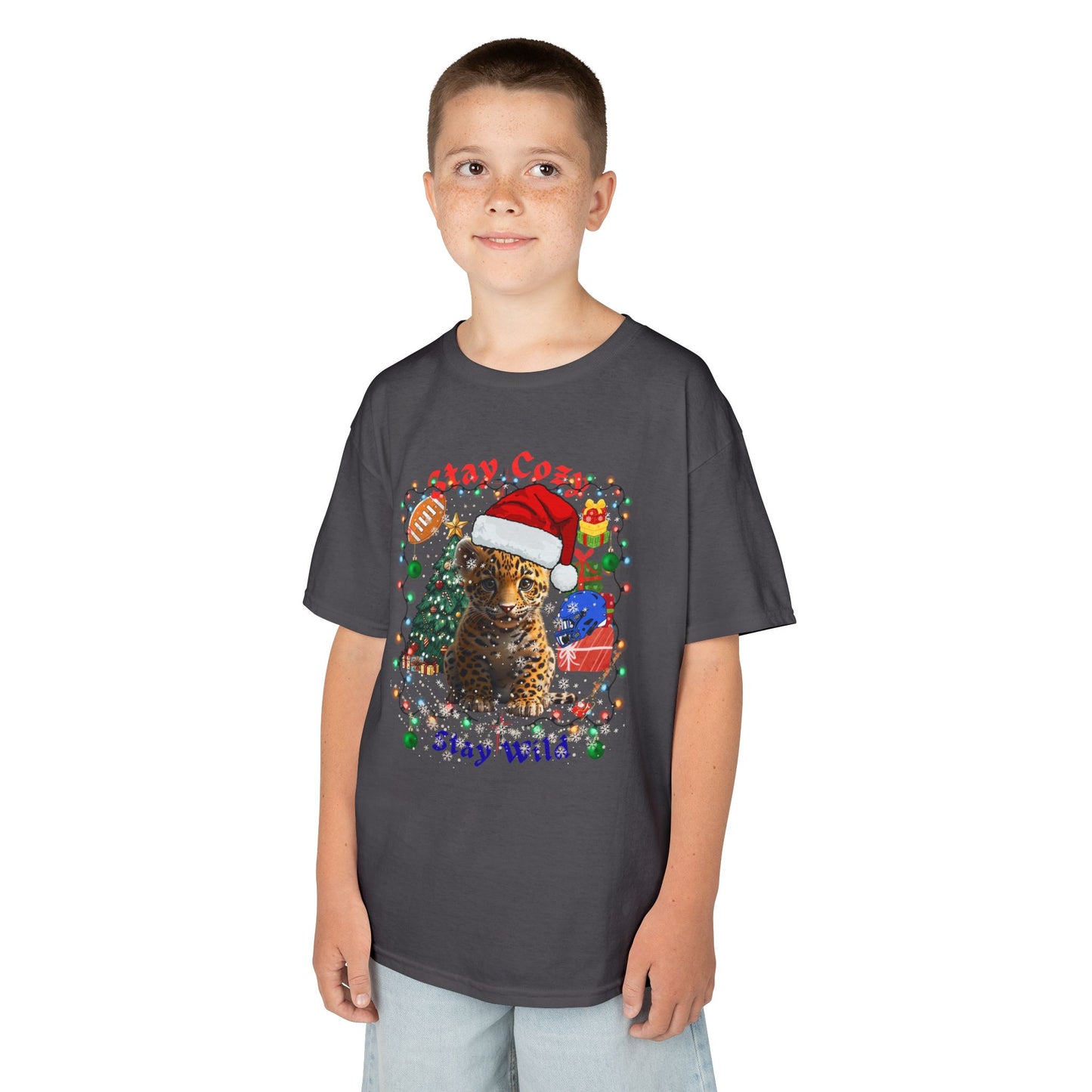 Festive Kids Tee - Stay Cozy Stay Wild Christmas T-Shirt