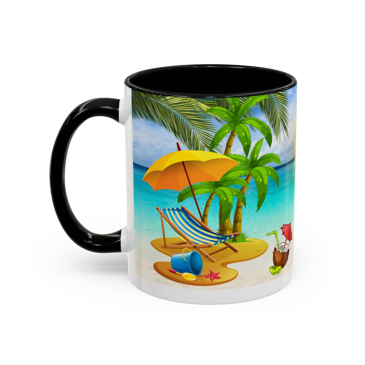 Beach Vibes Coffee Mug | Tropical Vacation Drinkware | Summer Gift | Relaxation Mug | Ocean Scene Cup