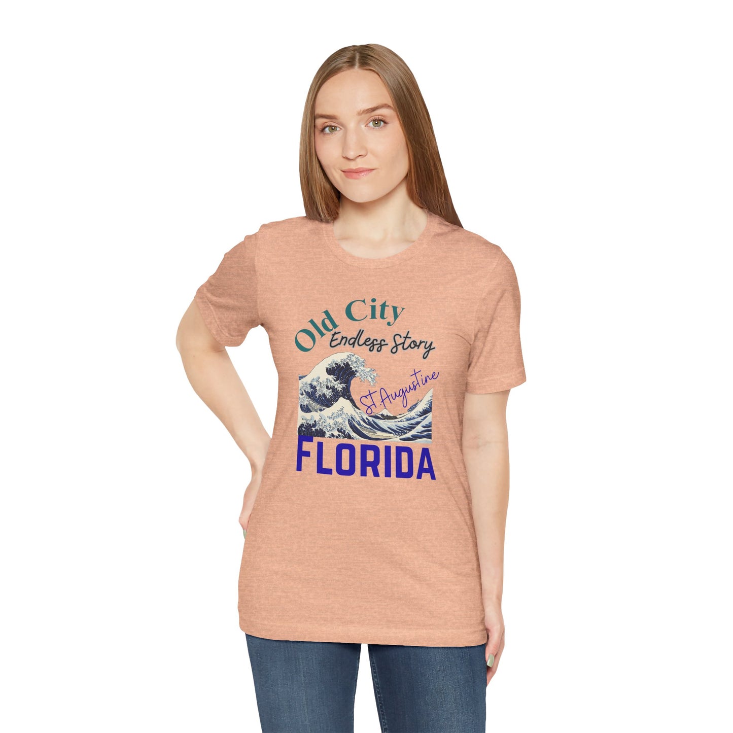 St. Augustine Beach Vibe Tee - Old City Endless Story Florida, Vacation Souvenir Shirt, Tourist Gift, Casual Summer Wear, Beach Lover Tee