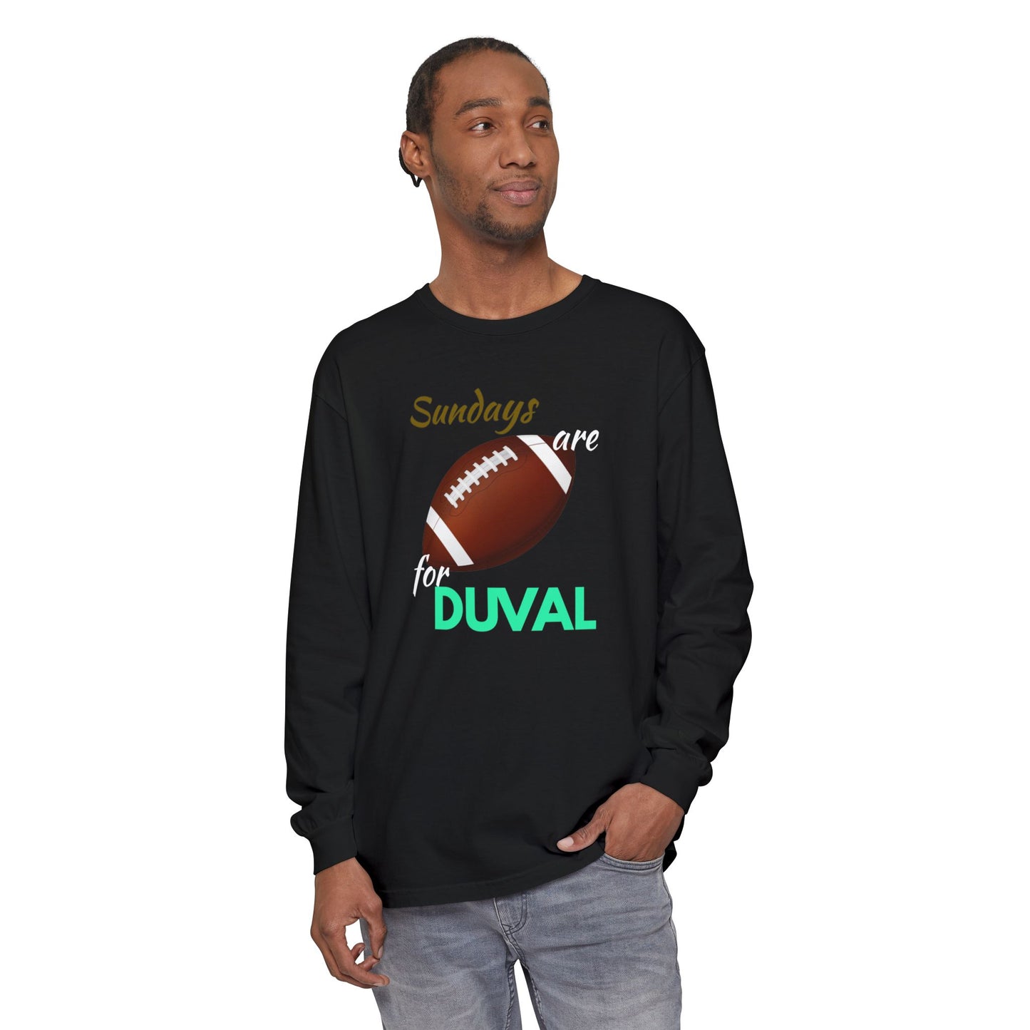 Comfort Colors -Sundays Are for Football Long Sleeve T-Shirt, Unisex Graphic Tee, Casual Wear, Football Fans Apparel, Game Day Shirt, Gift for Him/Her