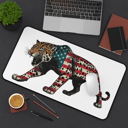 American Pride Desk Mat, Home Office Decor, Retro Animal Design, Gift for Wildlife Lovers, Patriotic Desk Accessories