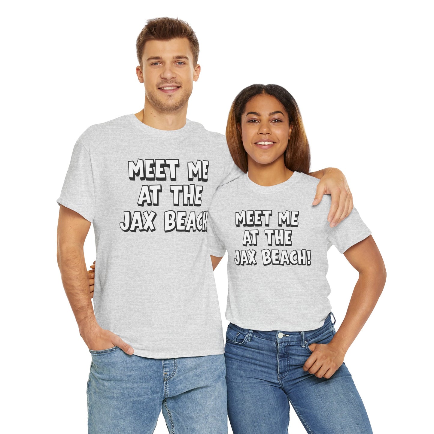 Meet Me at the Jax Beach Unisex Tee, -GILDAN 5000-Beach Day Shirt, Summer Vacation Top, Casual Beachwear, Coastal Gift, Fun Family Outing
