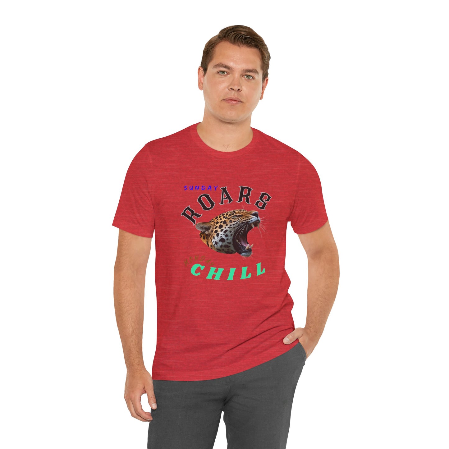 Roaring Chill Unisex Tee - Wild Weekend Shirt, Relaxed Graphics Tee, Sunday Fun Day Top, Gift for Animal Lovers, Casual Statement Wear