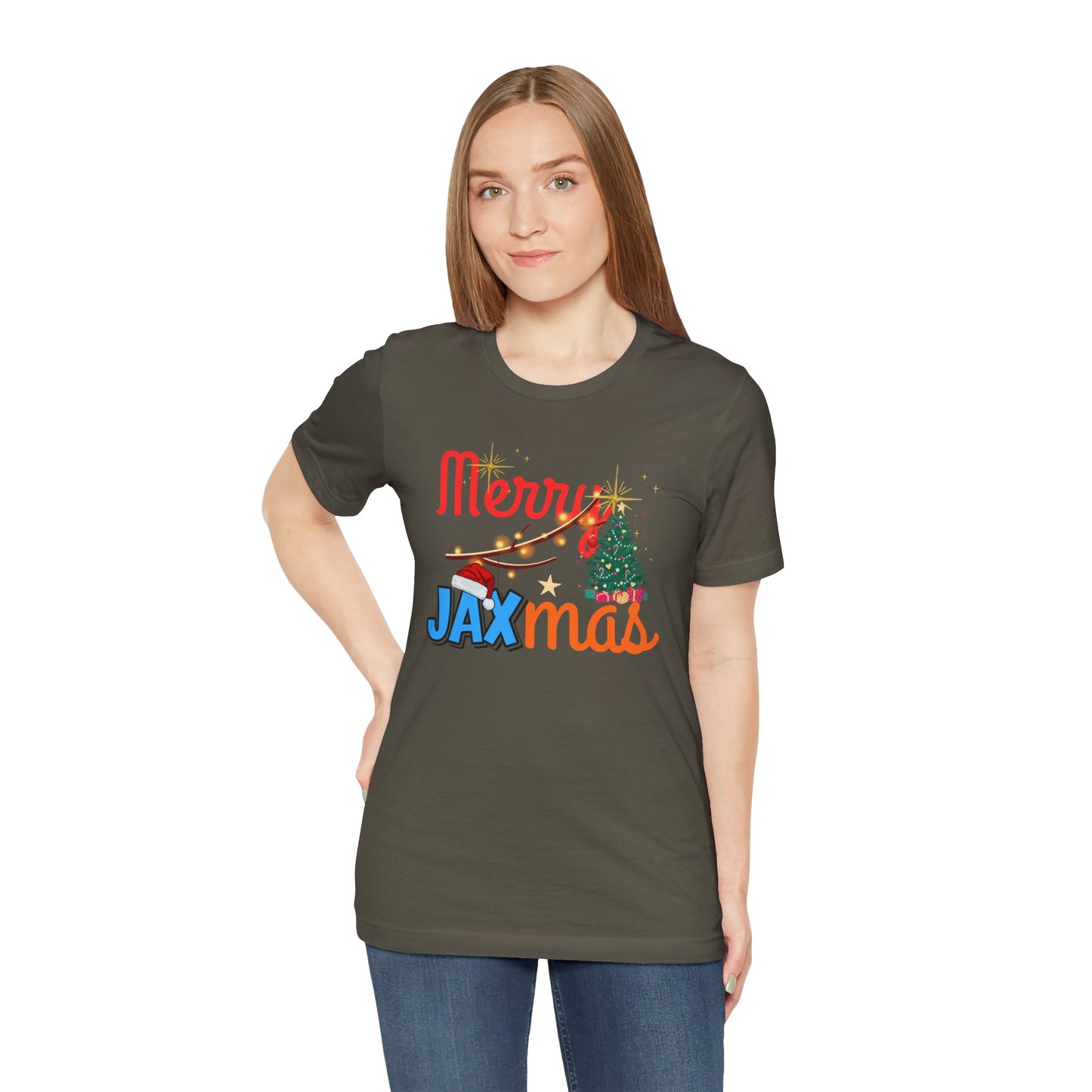 Merry Jaxmas Unisex Christmas Tee BELLA+CANVAS 3001