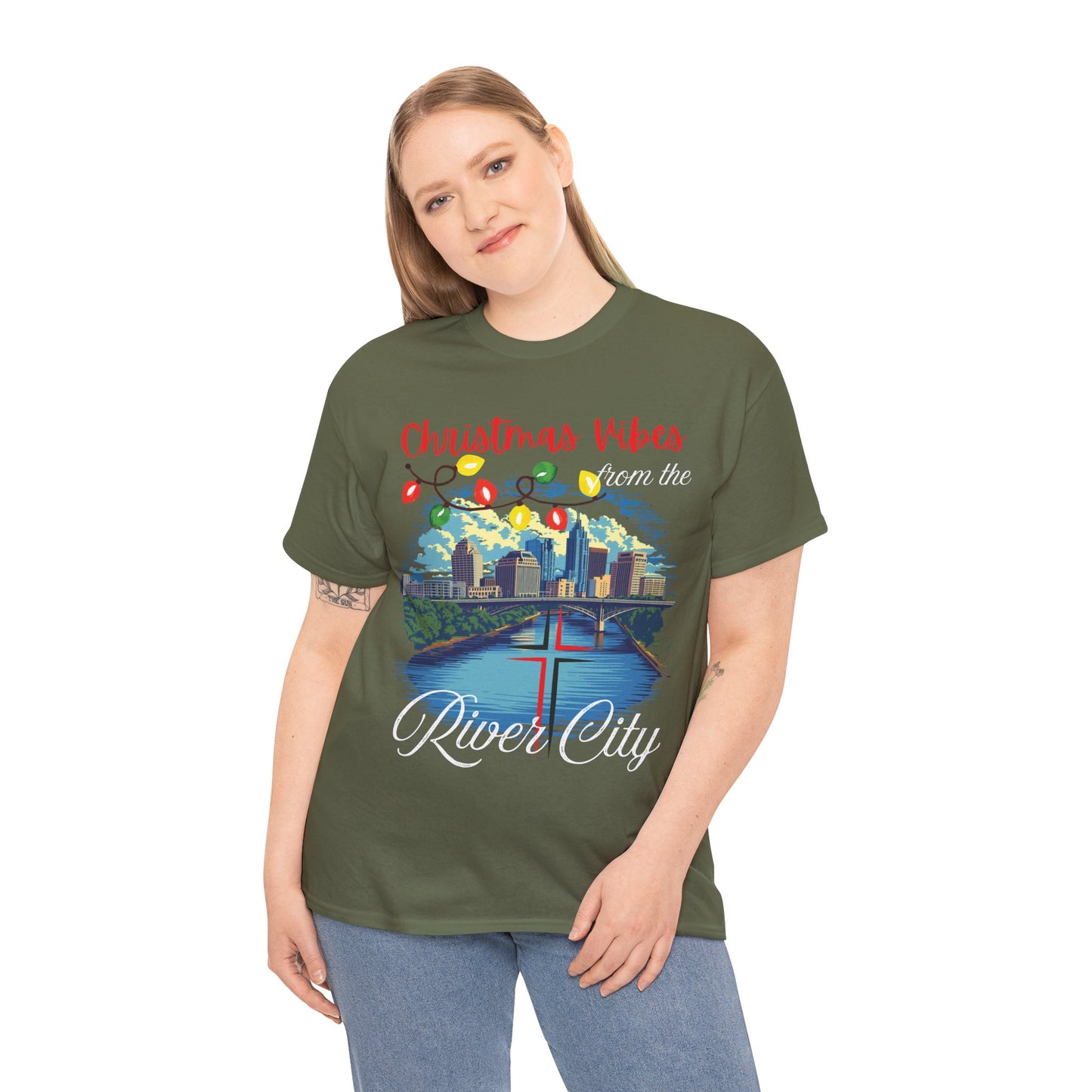 Christmas Vibes River City Tee-GILDAN 5000