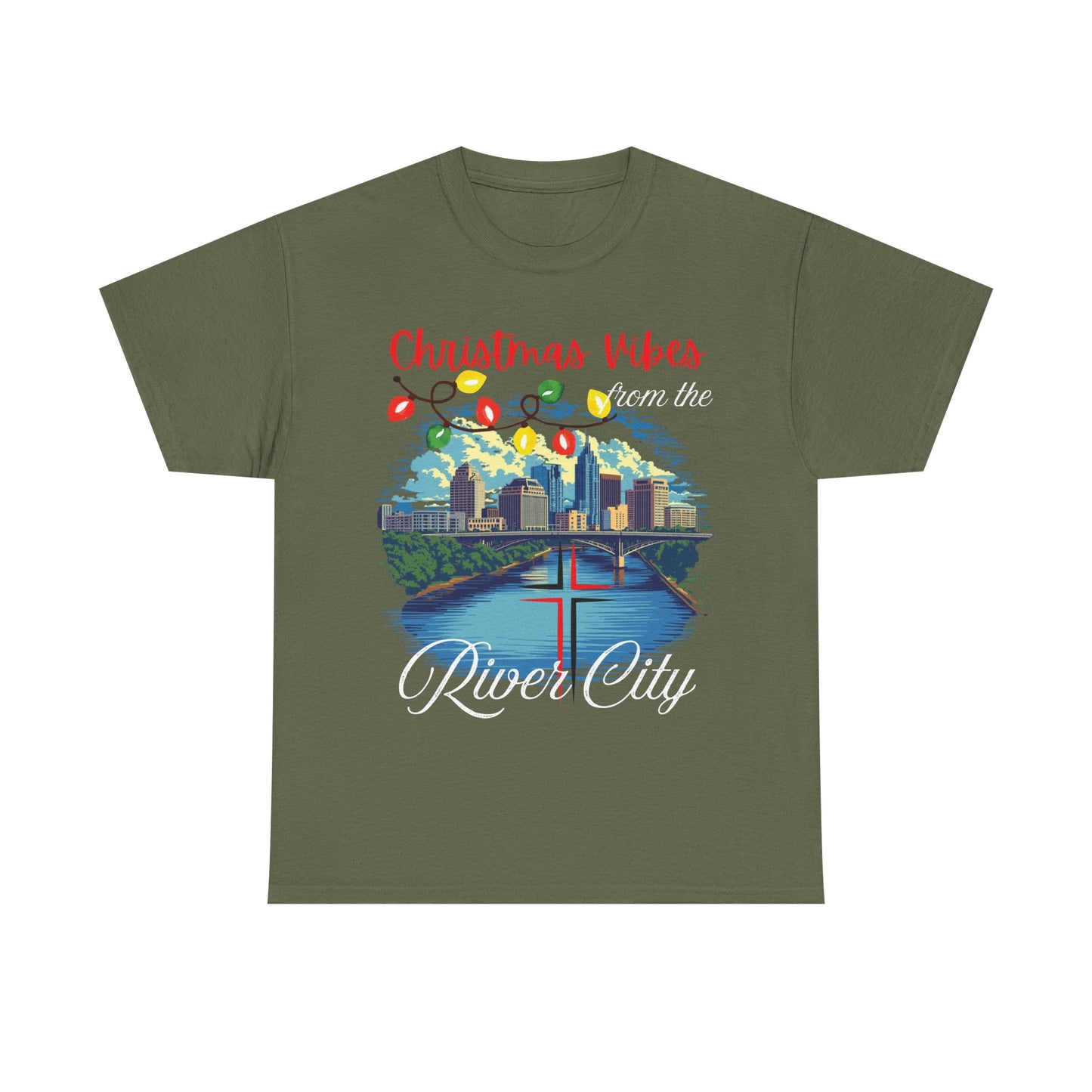 Christmas Vibes River City Tee-GILDAN 5000