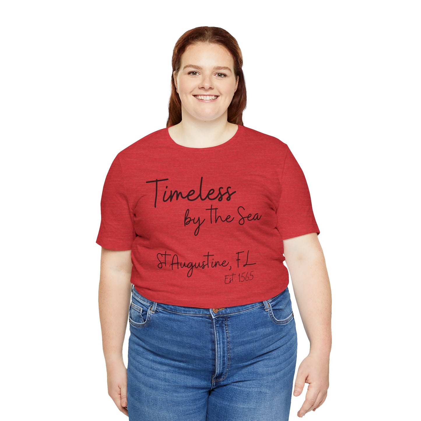Timeless by The Sea Short Sleeve Tee - BELLA+CANVAS 3001-Casual Beach Wear, Perfect Gift for Ocean Lovers, Vacation Outfits, Summer Apparel, Coastal Style
