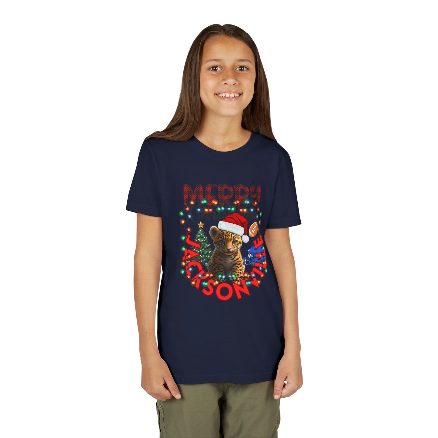 Merry Jacksonville Christmas Youth Tee BELLA+CANVAS 3001 Y