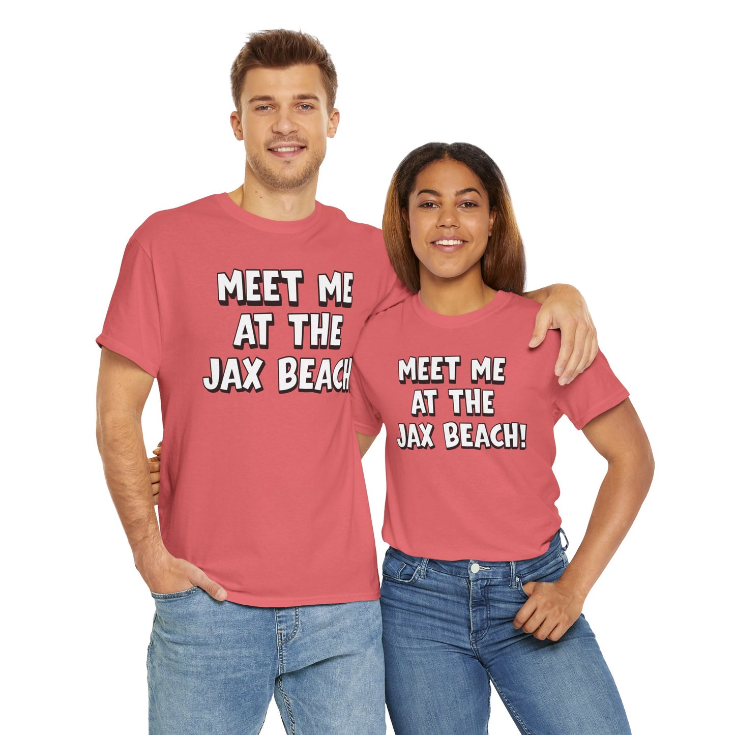 Meet Me at the Jax Beach Unisex Tee, -GILDAN 5000-Beach Day Shirt, Summer Vacation Top, Casual Beachwear, Coastal Gift, Fun Family Outing