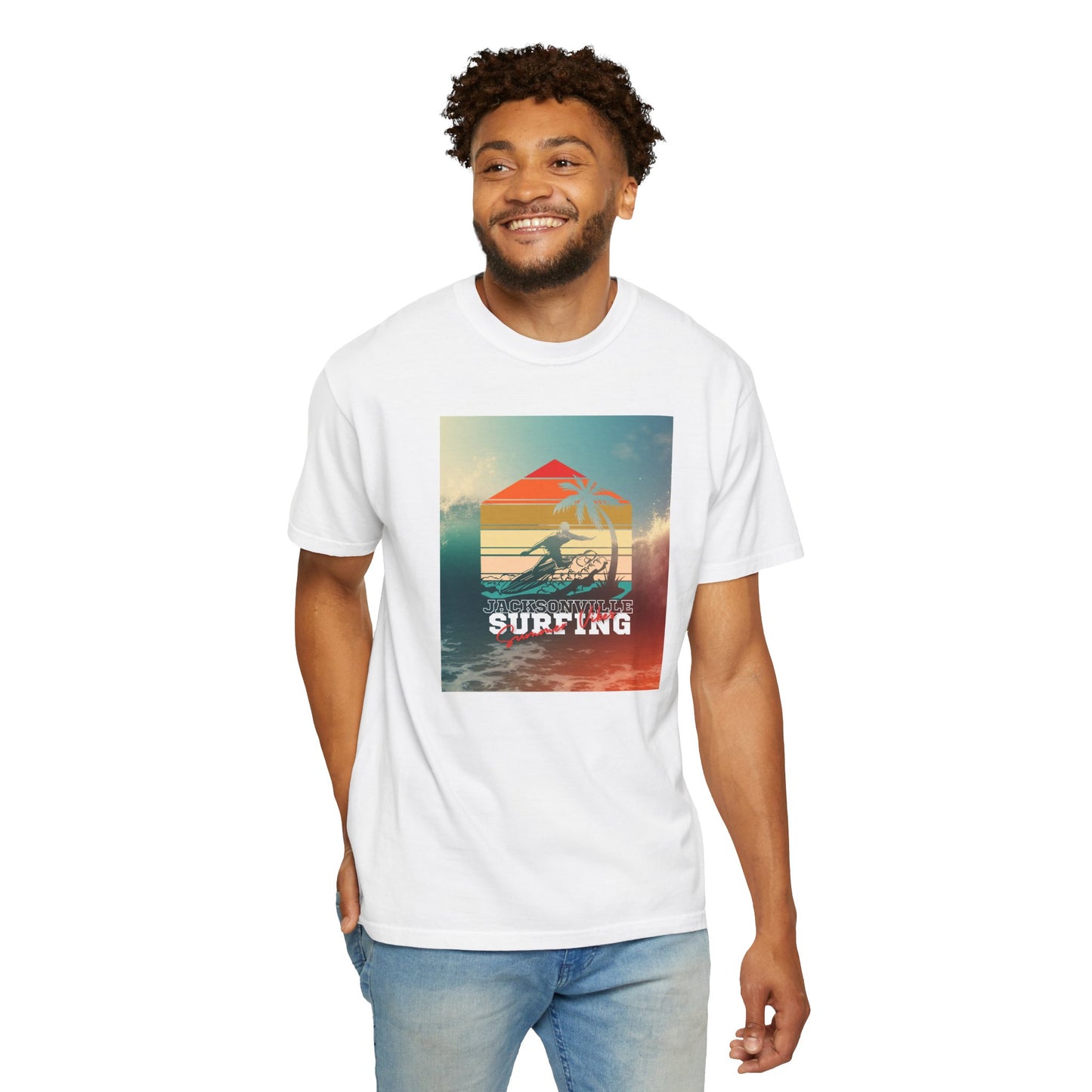 Surf Vibes Unisex Garment-Dyed T-Shirt - Perfect for Beach Lovers, Summer Festivals, Surfing Enthusiasts, Gift for Surfers, Casual Wear