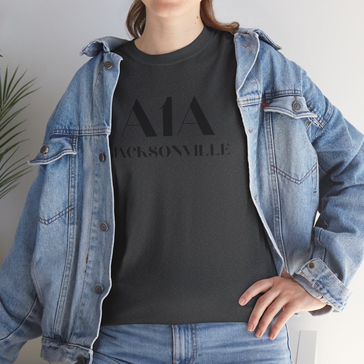 Jacksonville A1A Unisex Heavy Cotton-Gildan 5000-Tee, Casual Wear, Beach Outfit, Souvenir Shirt, Gift for Travelers, Summer Fashion