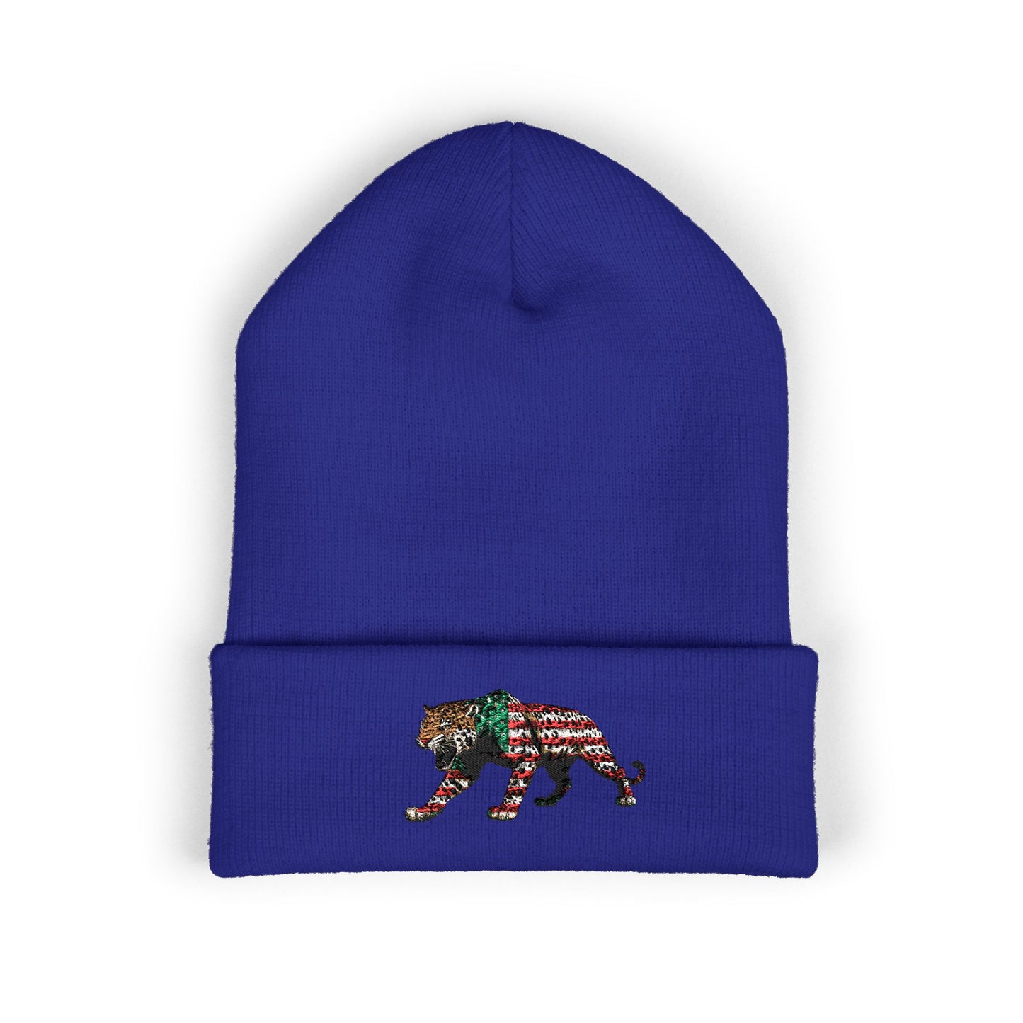 Embroidered Tiger Cuffed Beanie, Cozy Winter Hat, Unisex Beanie for Outdoor Activities, Christmas Gift, Cute Animal Apparel
