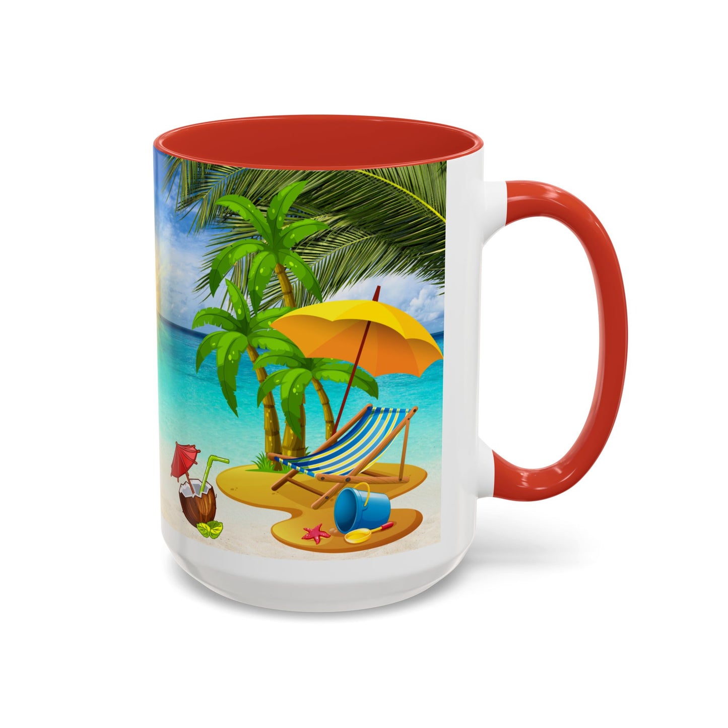 Beach Vibes Coffee Mug | Tropical Vacation Drinkware | Summer Gift | Relaxation Mug | Ocean Scene Cup