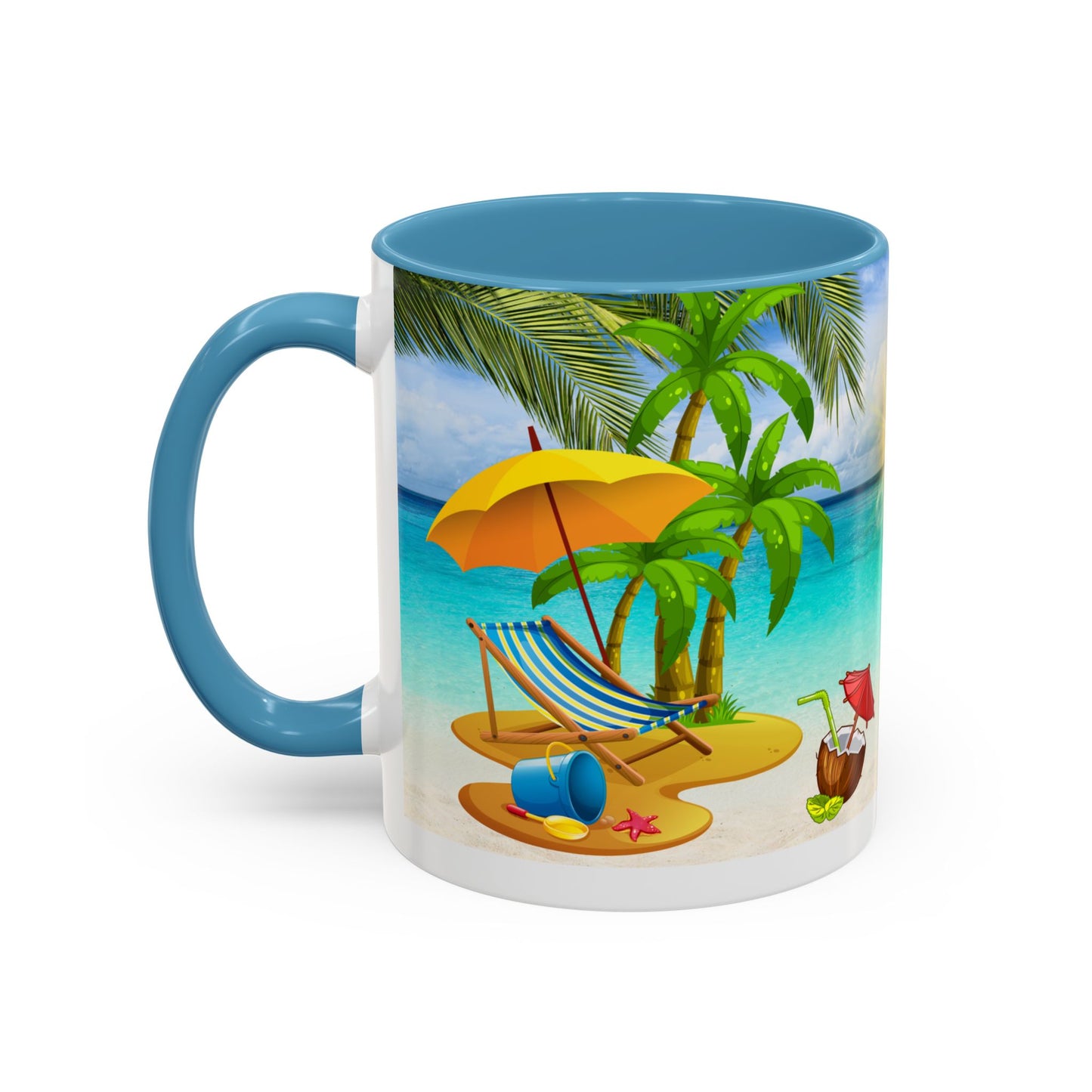 Beach Vibes Coffee Mug | Tropical Vacation Drinkware | Summer Gift | Relaxation Mug | Ocean Scene Cup