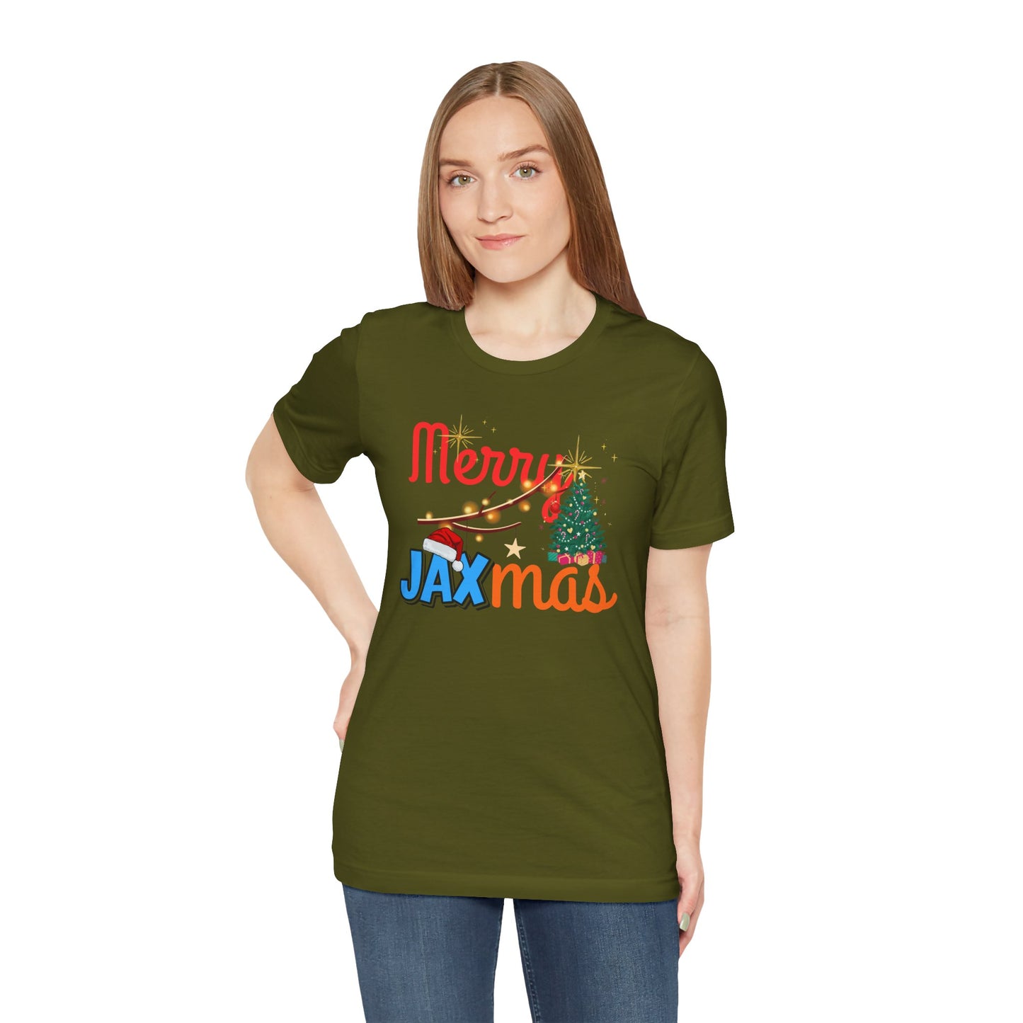 Merry Jaxmas Unisex Christmas Tee BELLA+CANVAS 3001