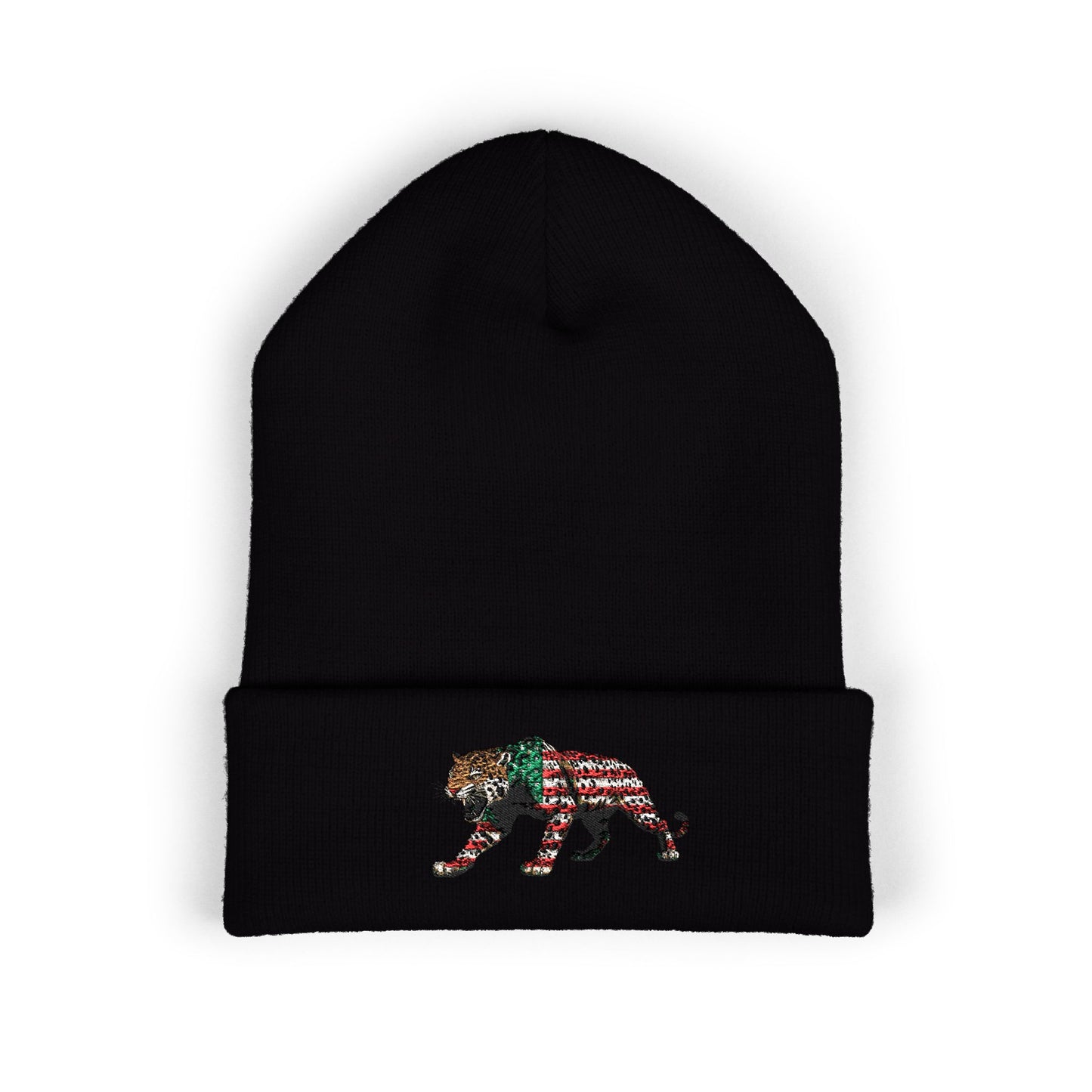 Embroidered Tiger Cuffed Beanie, Cozy Winter Hat, Unisex Beanie for Outdoor Activities, Christmas Gift, Cute Animal Apparel