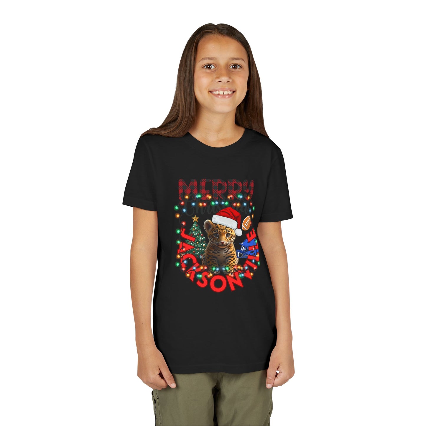 Merry Jacksonville Christmas Youth Tee BELLA+CANVAS 3001 Y