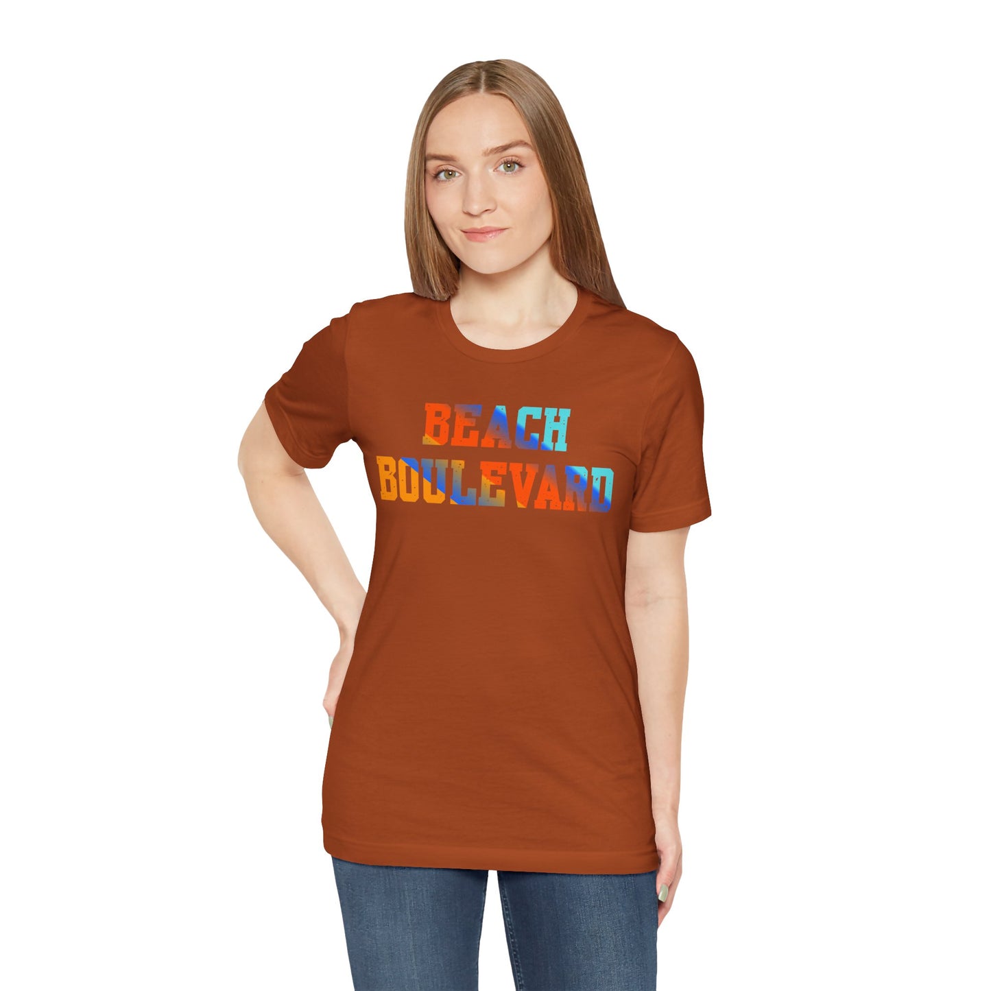 Beach Boulevard Unisex Jersey BELLA+CANVAS- Summer Vibes T-Shirt, Casual Wear, Vacation Shirt, Beach Lover Gift, Graphic Tee