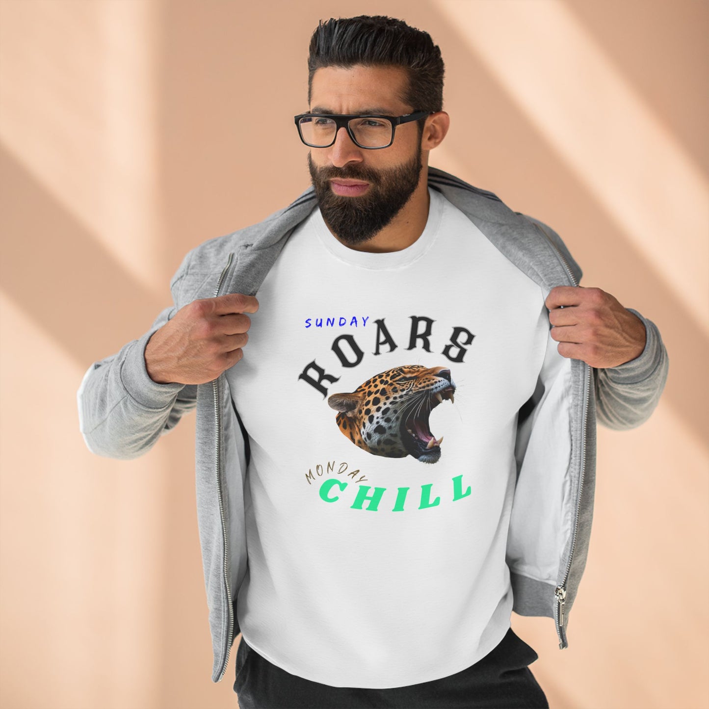 Sunday Roars Unisex Crewneck Sweatshirt - Chill Vibes, Casual Outfit, Gift for Her, Cozy Wear, Cool Weather Top
