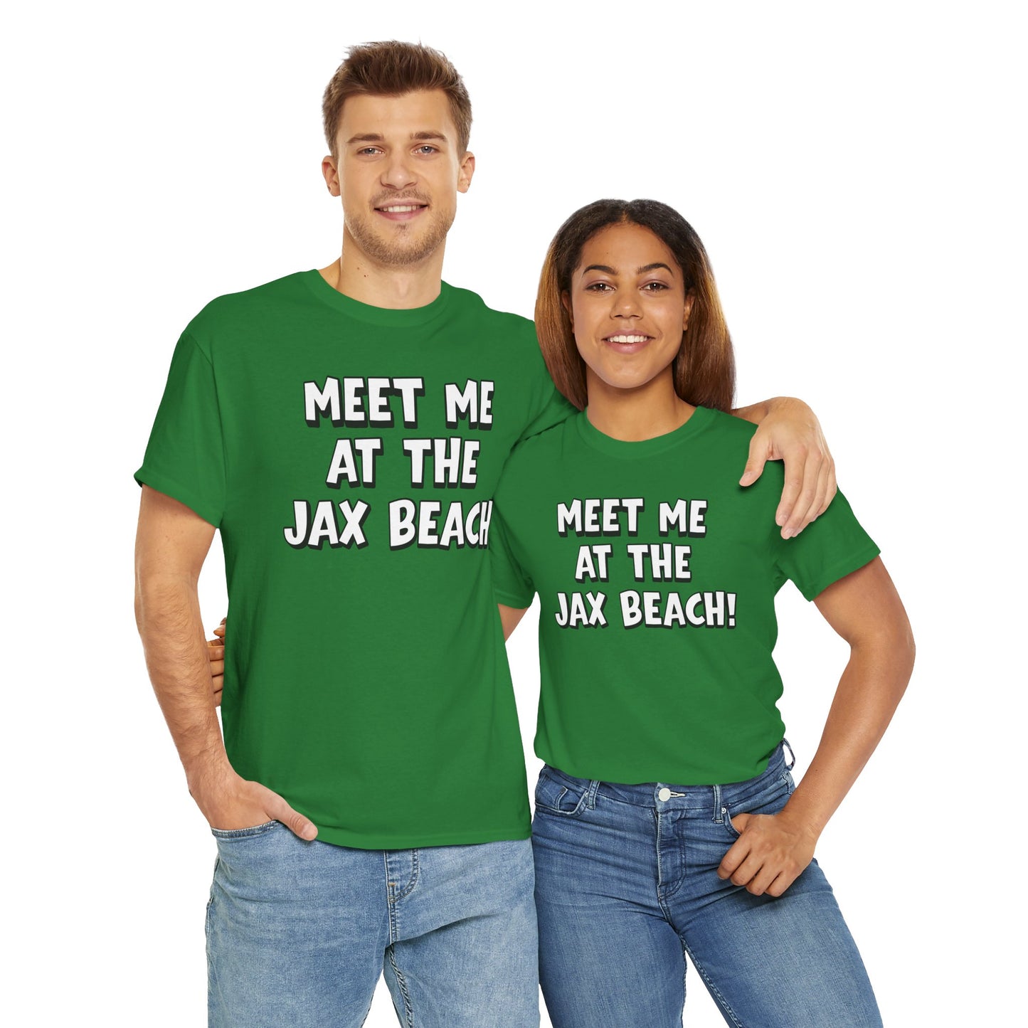Meet Me at the Jax Beach Unisex Tee, -GILDAN 5000-Beach Day Shirt, Summer Vacation Top, Casual Beachwear, Coastal Gift, Fun Family Outing