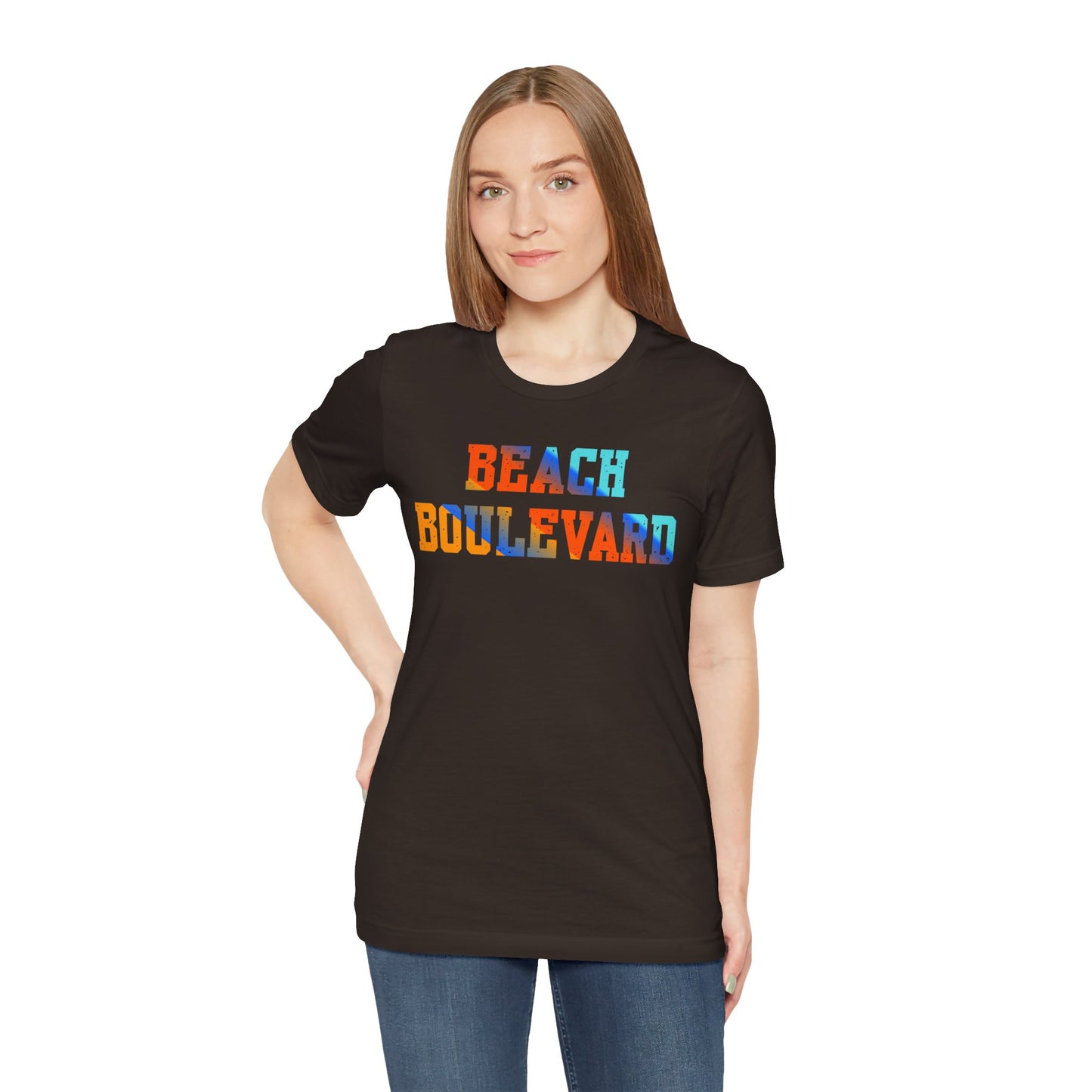 Beach Boulevard Unisex Jersey BELLA+CANVAS- Summer Vibes T-Shirt, Casual Wear, Vacation Shirt, Beach Lover Gift, Graphic Tee