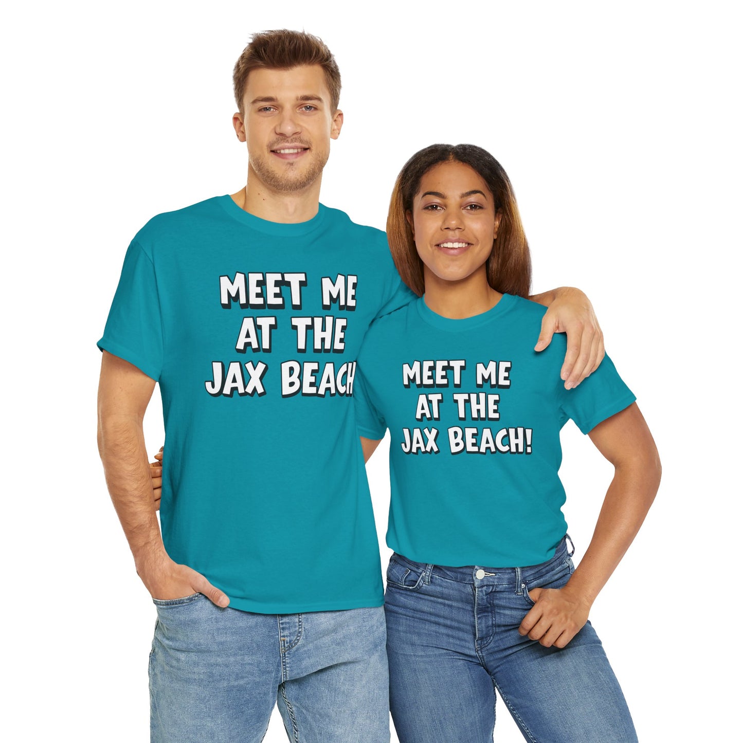 Meet Me at the Jax Beach Unisex Tee, -GILDAN 5000-Beach Day Shirt, Summer Vacation Top, Casual Beachwear, Coastal Gift, Fun Family Outing