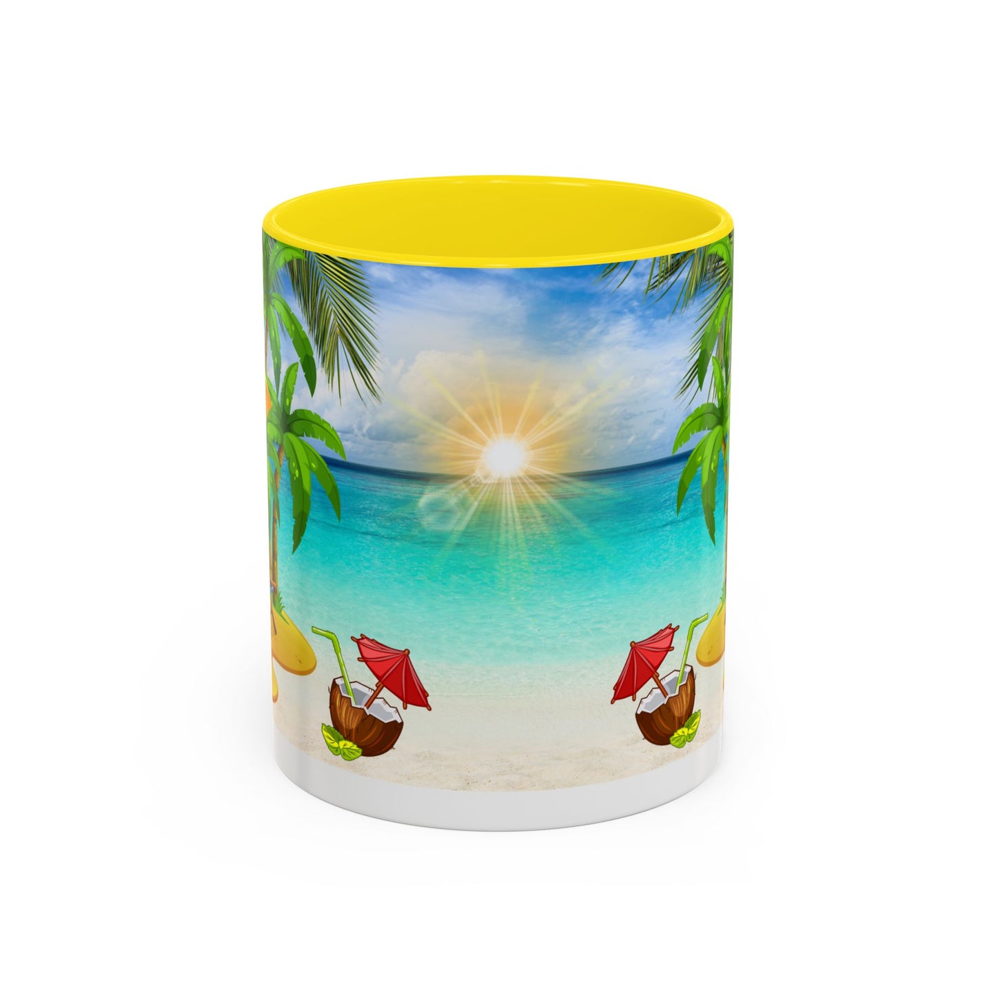 Beach Vibes Coffee Mug | Tropical Vacation Drinkware | Summer Gift | Relaxation Mug | Ocean Scene Cup