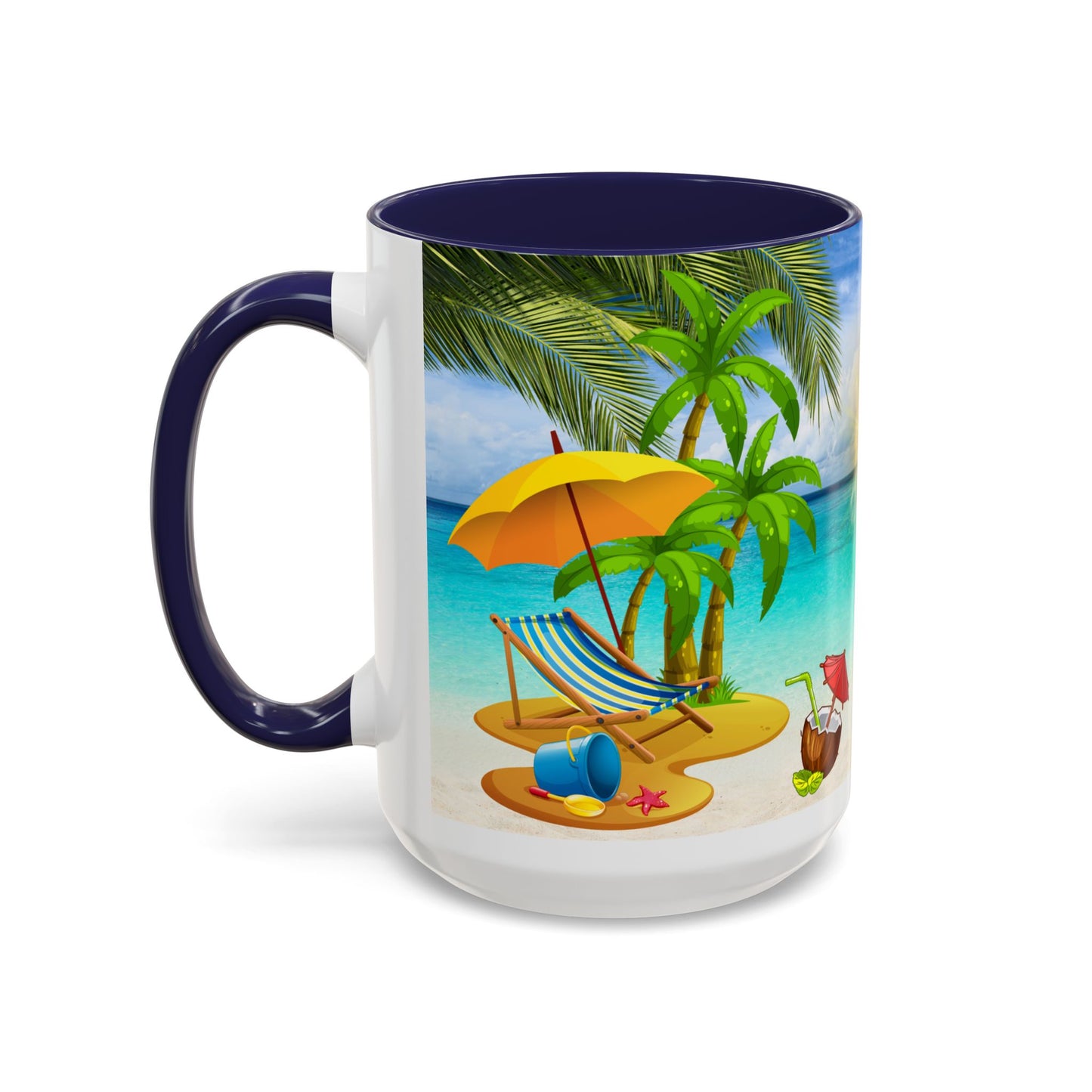 Beach Vibes Coffee Mug | Tropical Vacation Drinkware | Summer Gift | Relaxation Mug | Ocean Scene Cup