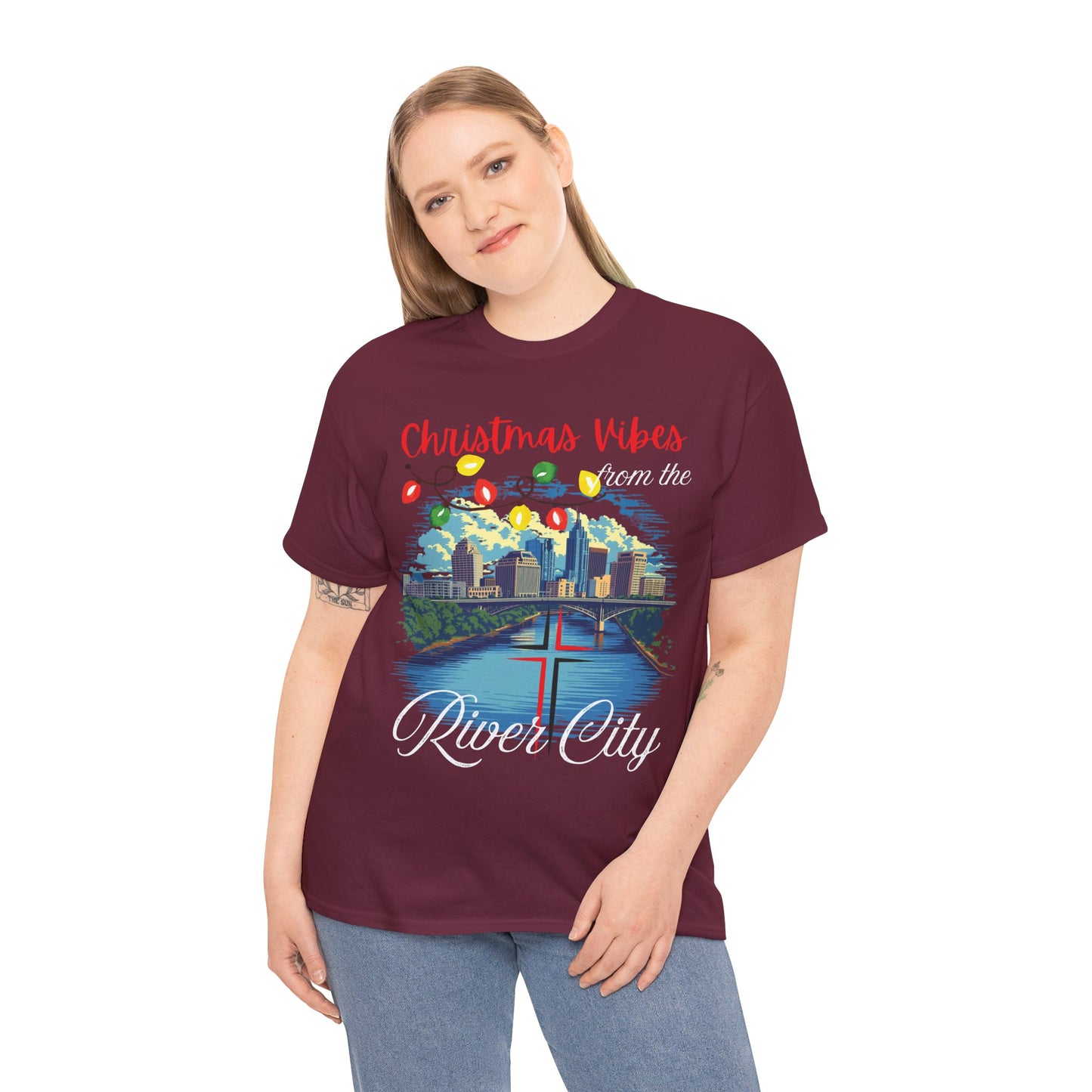 Christmas Vibes River City Tee-GILDAN 5000