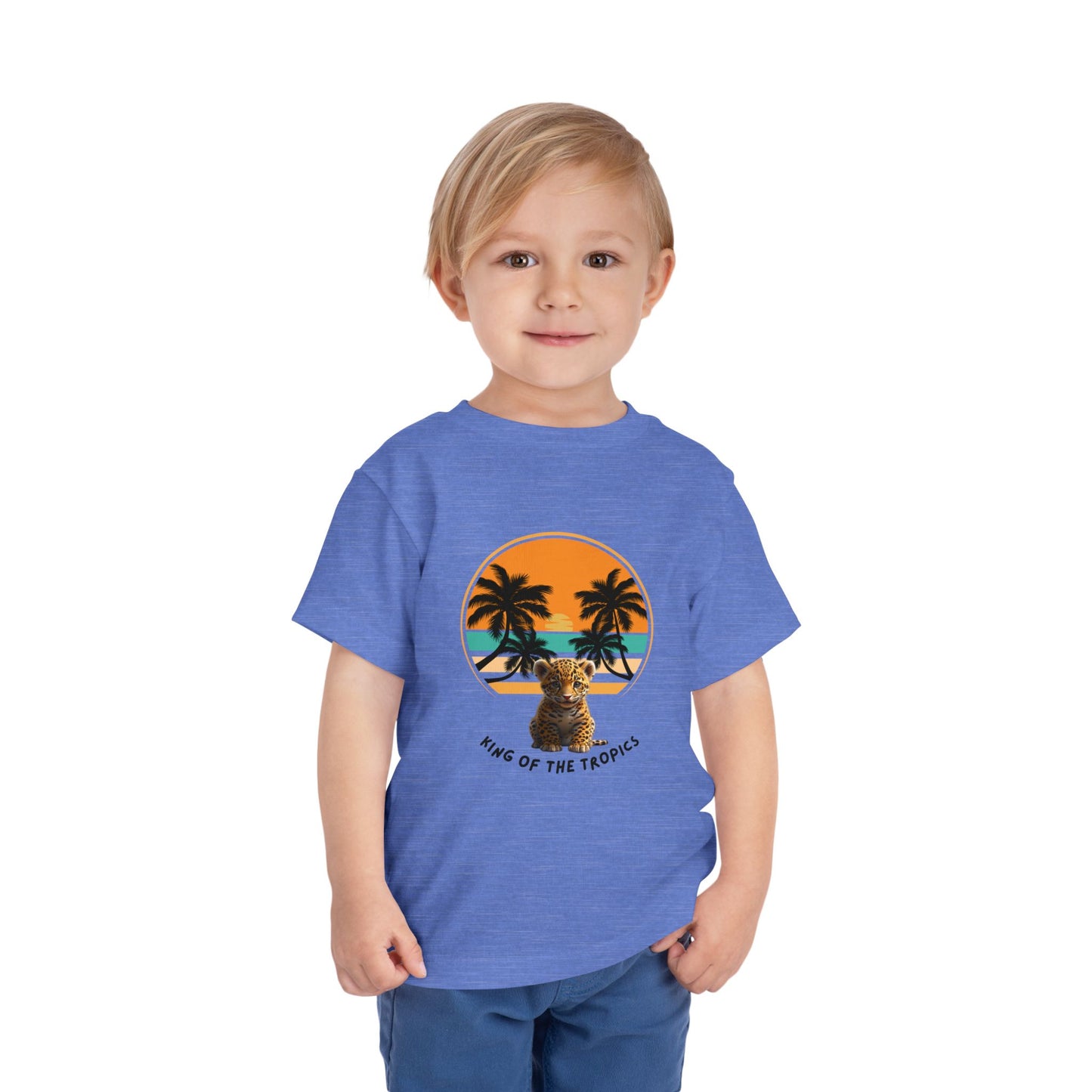 Tropical Tiger Toddler Tee, Fun Summer T-Shirt, Kids' Island Vibes Shirt, Beach Day Outfit, Gift for Little Adventurers