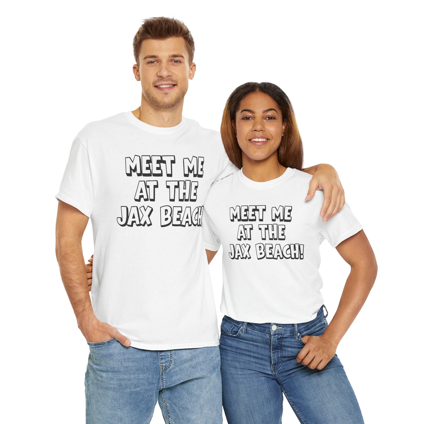 Meet Me at the Jax Beach Unisex Tee, -GILDAN 5000-Beach Day Shirt, Summer Vacation Top, Casual Beachwear, Coastal Gift, Fun Family Outing