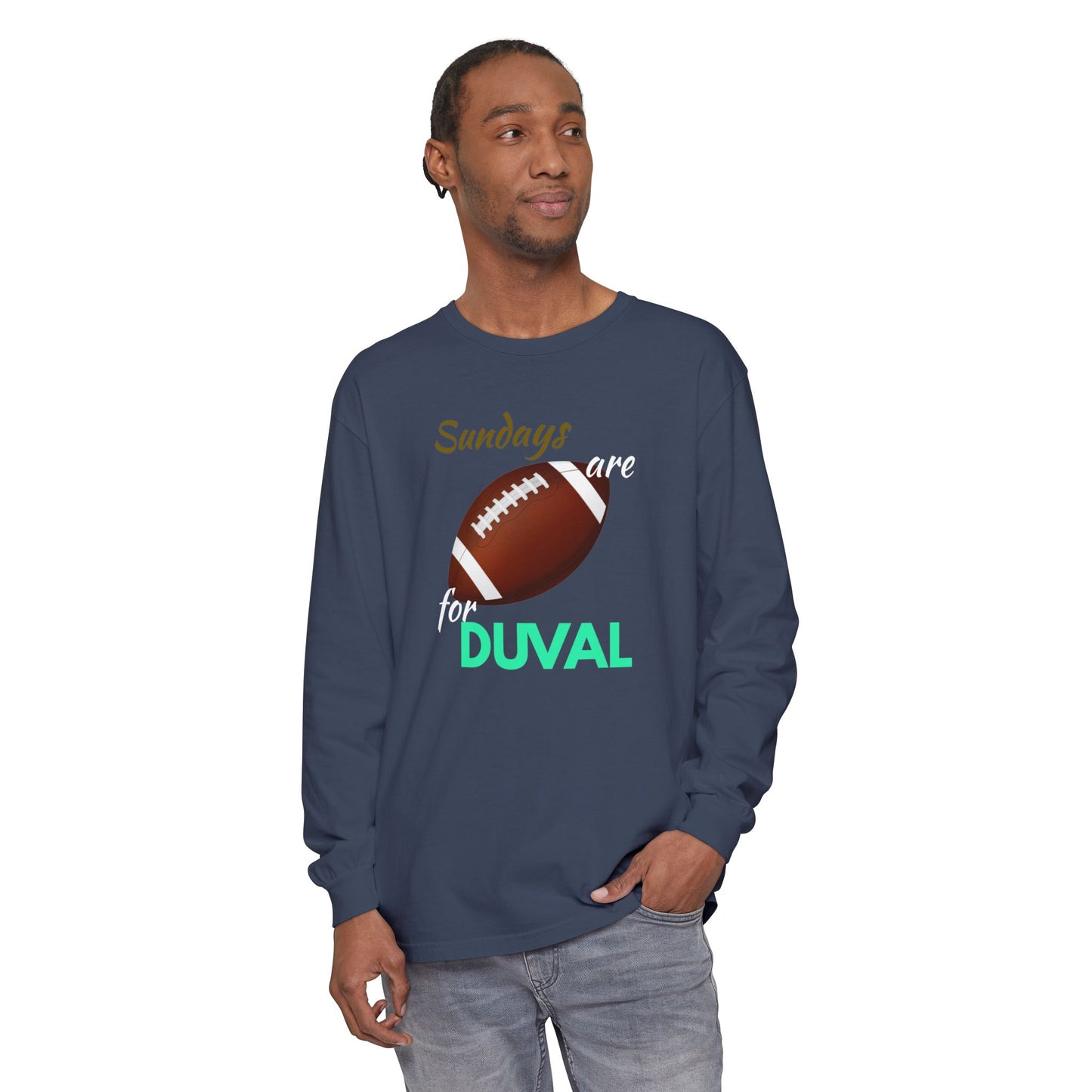Comfort Colors -Sundays Are for Football Long Sleeve T-Shirt, Unisex Graphic Tee, Casual Wear, Football Fans Apparel, Game Day Shirt, Gift for Him/Her