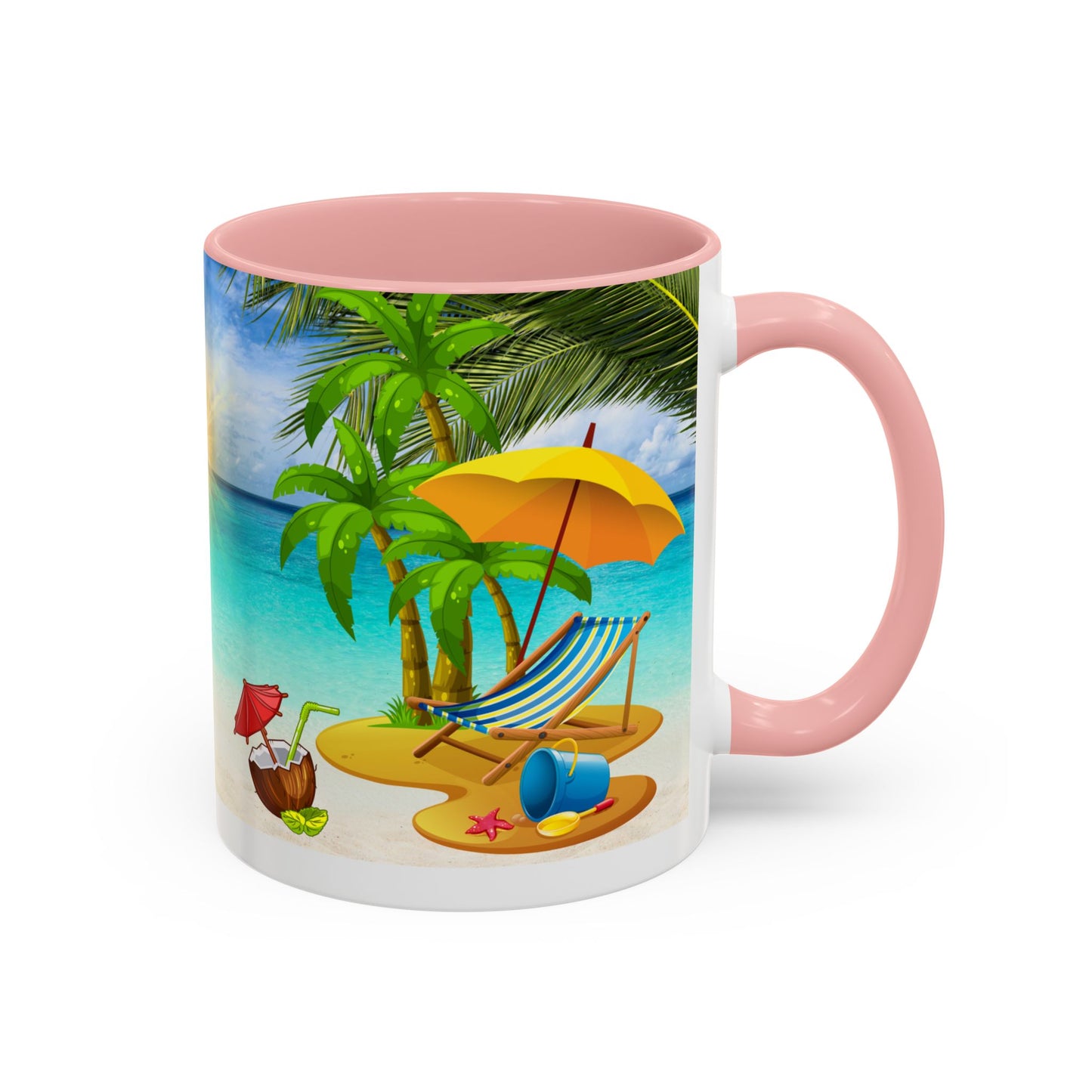 Beach Vibes Coffee Mug | Tropical Vacation Drinkware | Summer Gift | Relaxation Mug | Ocean Scene Cup