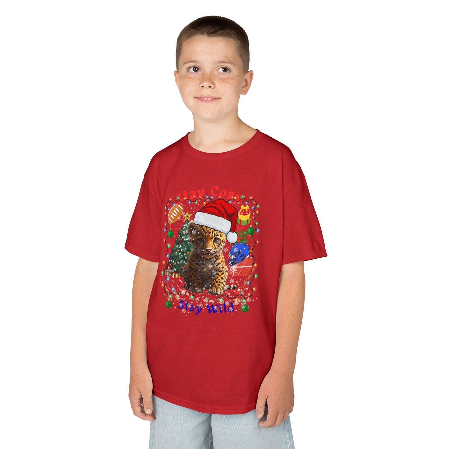 GILDAN 5000B Festive Kids Tee - Stay Cozy Stay Wild Christmas T-Shirt