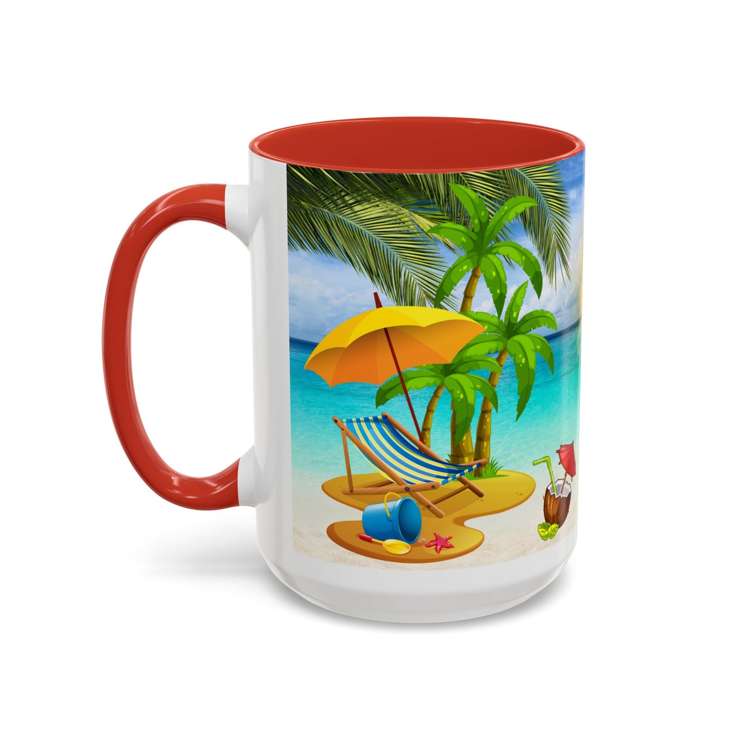 Beach Vibes Coffee Mug | Tropical Vacation Drinkware | Summer Gift | Relaxation Mug | Ocean Scene Cup