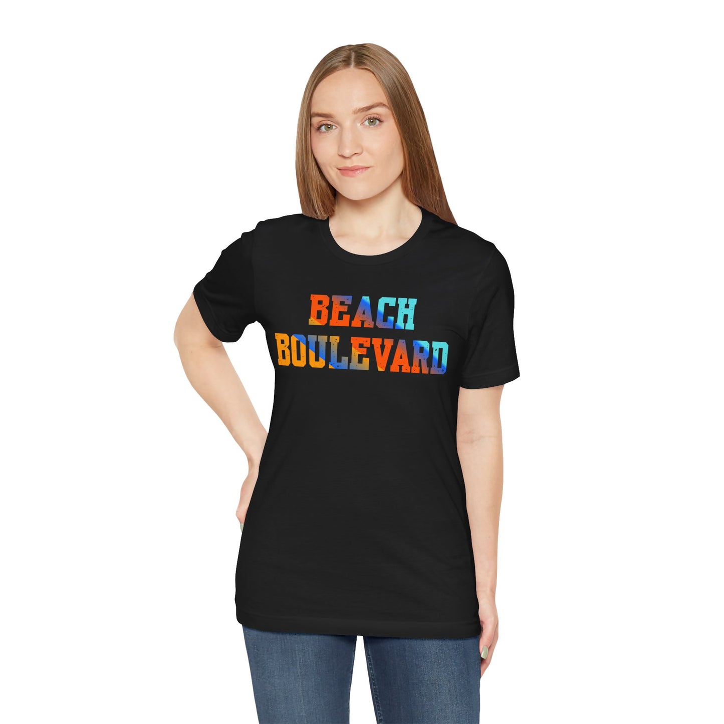 Beach Boulevard Unisex Jersey BELLA+CANVAS- Summer Vibes T-Shirt, Casual Wear, Vacation Shirt, Beach Lover Gift, Graphic Tee