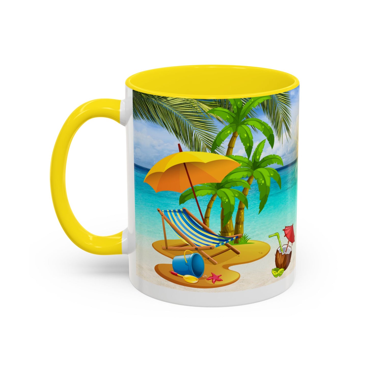 Beach Vibes Coffee Mug | Tropical Vacation Drinkware | Summer Gift | Relaxation Mug | Ocean Scene Cup