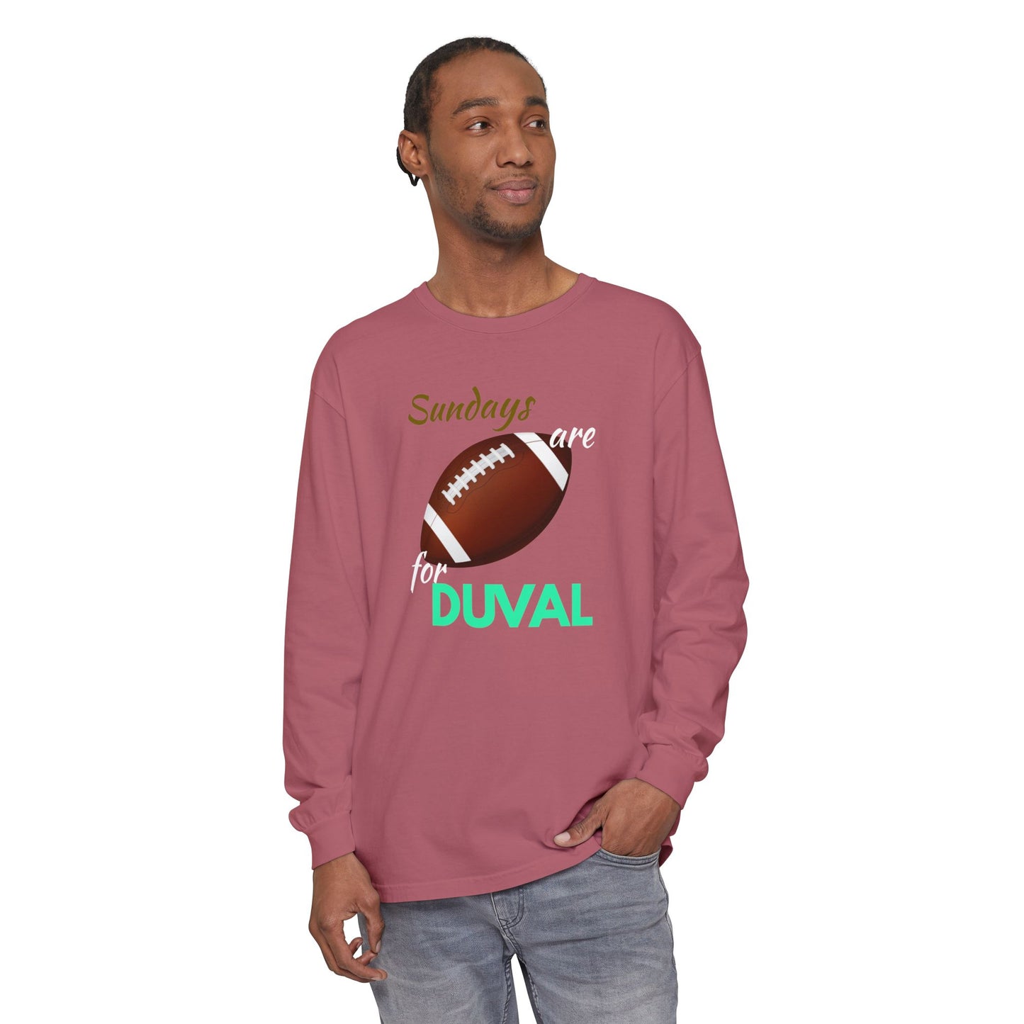 Comfort Colors -Sundays Are for Football Long Sleeve T-Shirt, Unisex Graphic Tee, Casual Wear, Football Fans Apparel, Game Day Shirt, Gift for Him/Her