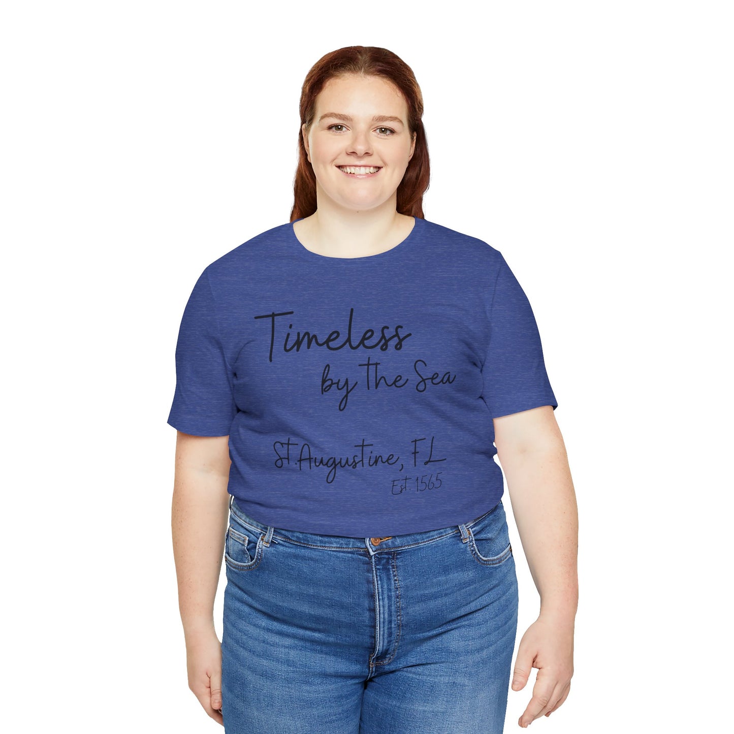 Timeless by The Sea Short Sleeve Tee - BELLA+CANVAS 3001-Casual Beach Wear, Perfect Gift for Ocean Lovers, Vacation Outfits, Summer Apparel, Coastal Style