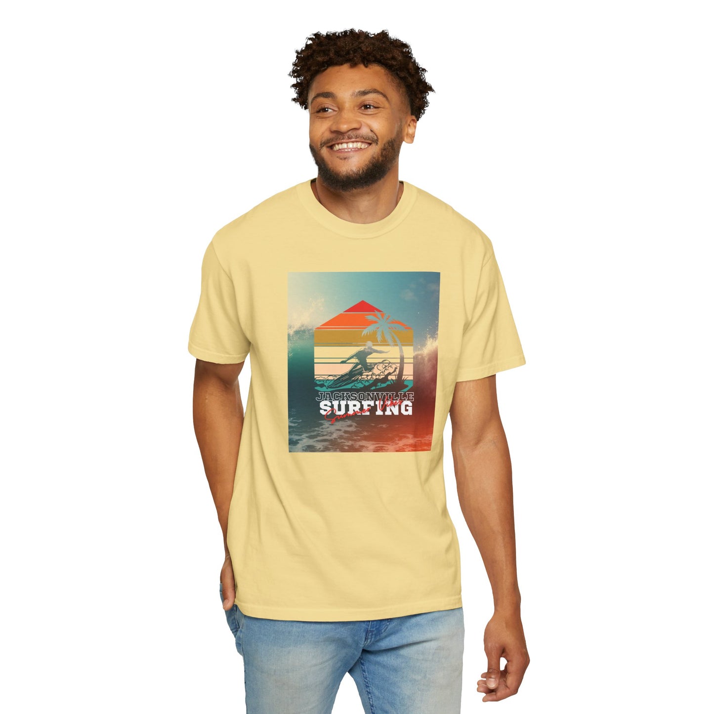 Surf Vibes Unisex Garment-Dyed T-Shirt - Perfect for Beach Lovers, Summer Festivals, Surfing Enthusiasts, Gift for Surfers, Casual Wear