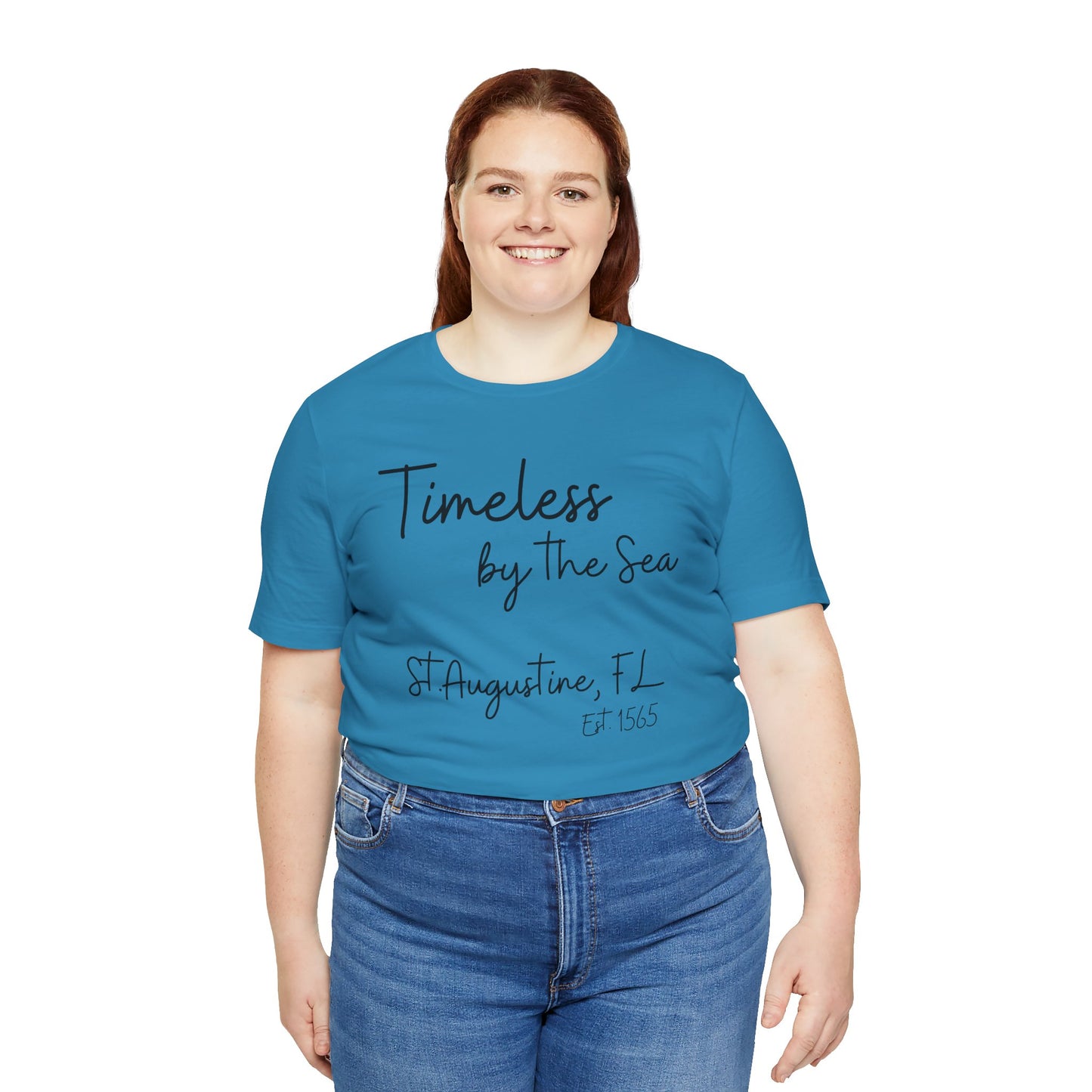 Timeless by The Sea Short Sleeve Tee - BELLA+CANVAS 3001-Casual Beach Wear, Perfect Gift for Ocean Lovers, Vacation Outfits, Summer Apparel, Coastal Style
