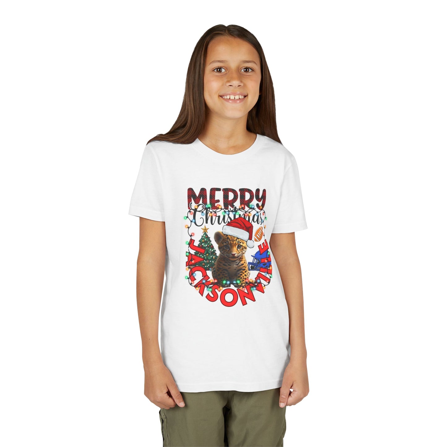 Merry Jacksonville Christmas Youth Tee BELLA+CANVAS 3001 Y