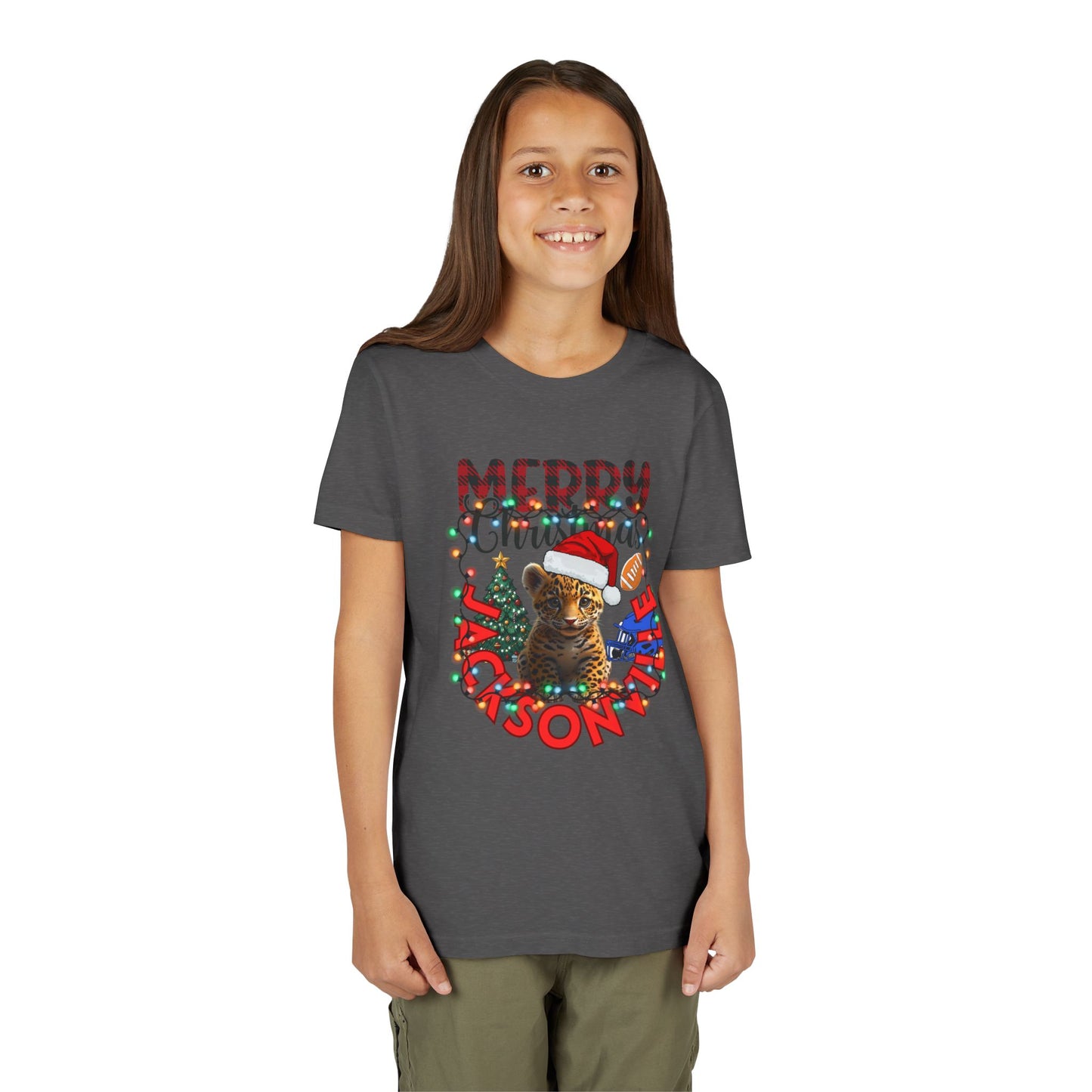 Merry Jacksonville Christmas Youth Tee BELLA+CANVAS 3001 Y