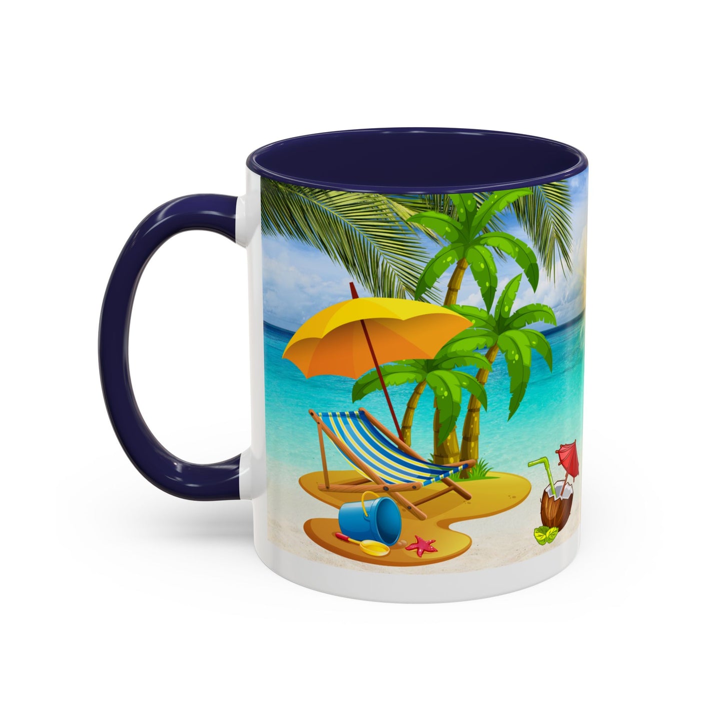 Beach Vibes Coffee Mug | Tropical Vacation Drinkware | Summer Gift | Relaxation Mug | Ocean Scene Cup